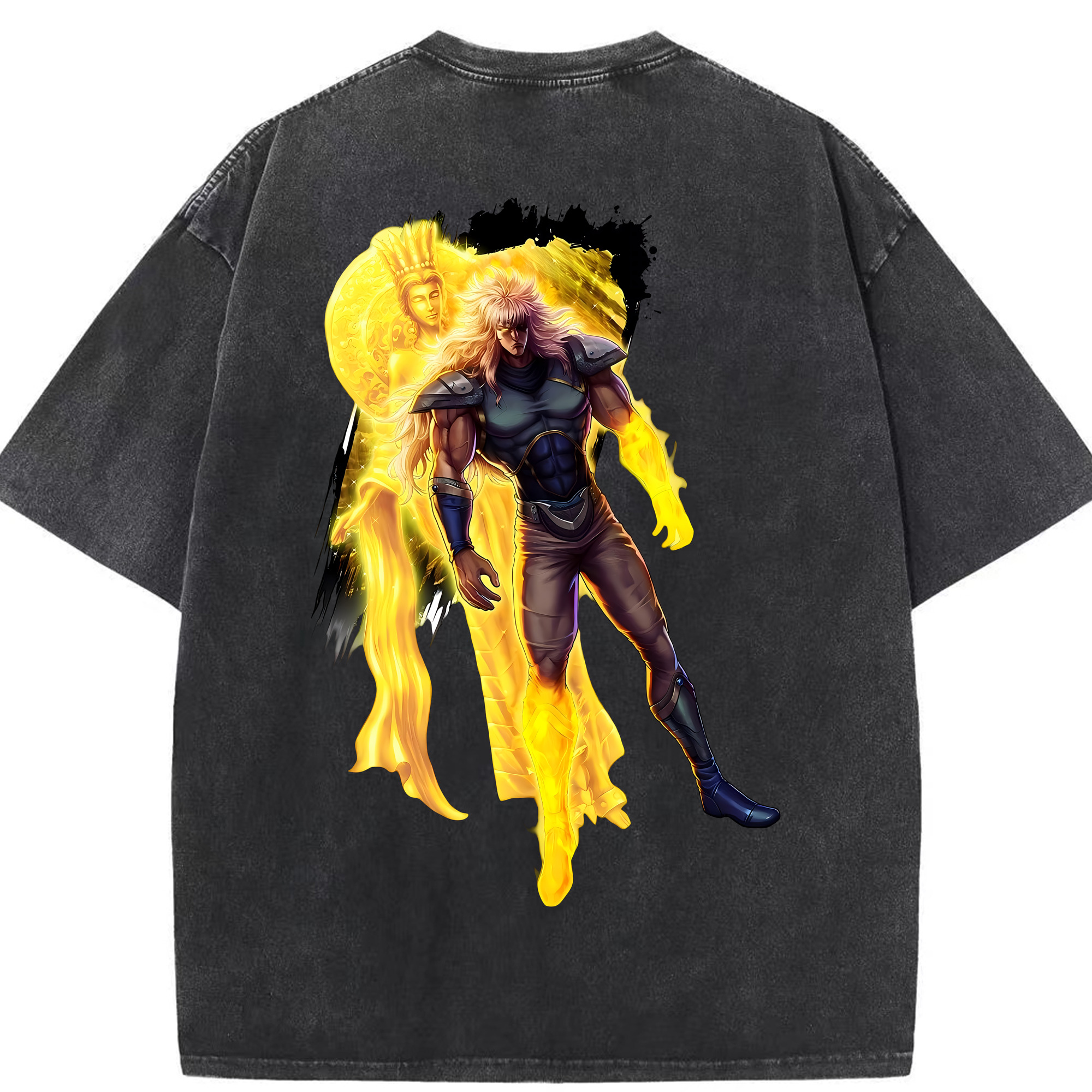 （画像用） 北斗の拳 Fist of the North Star 綿100% ヴィンテージ風 半袖Tシャツ（背面プリント）