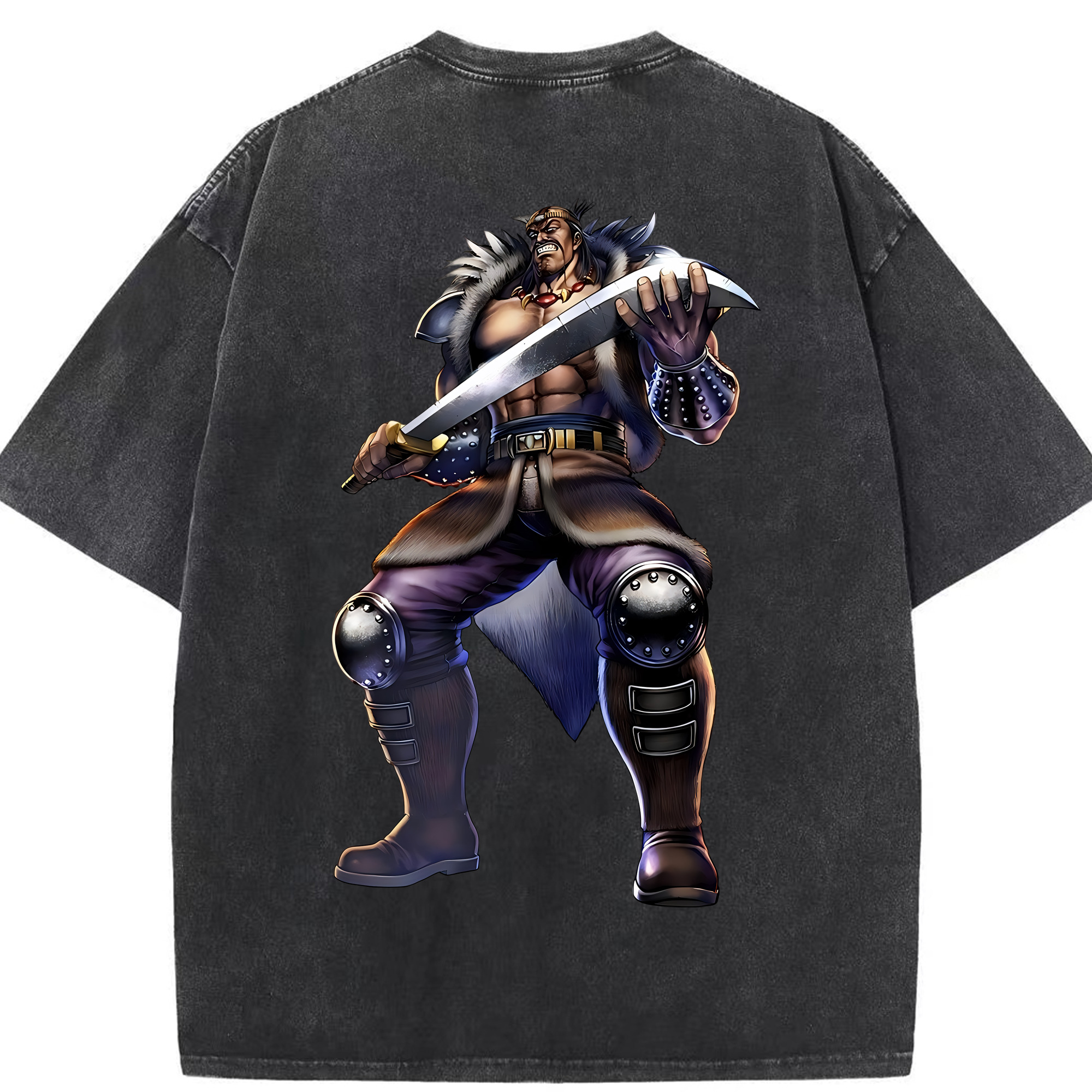 （画像用） 北斗の拳 Fist of the North Star 綿100% ヴィンテージ風 半袖Tシャツ（背面プリント）