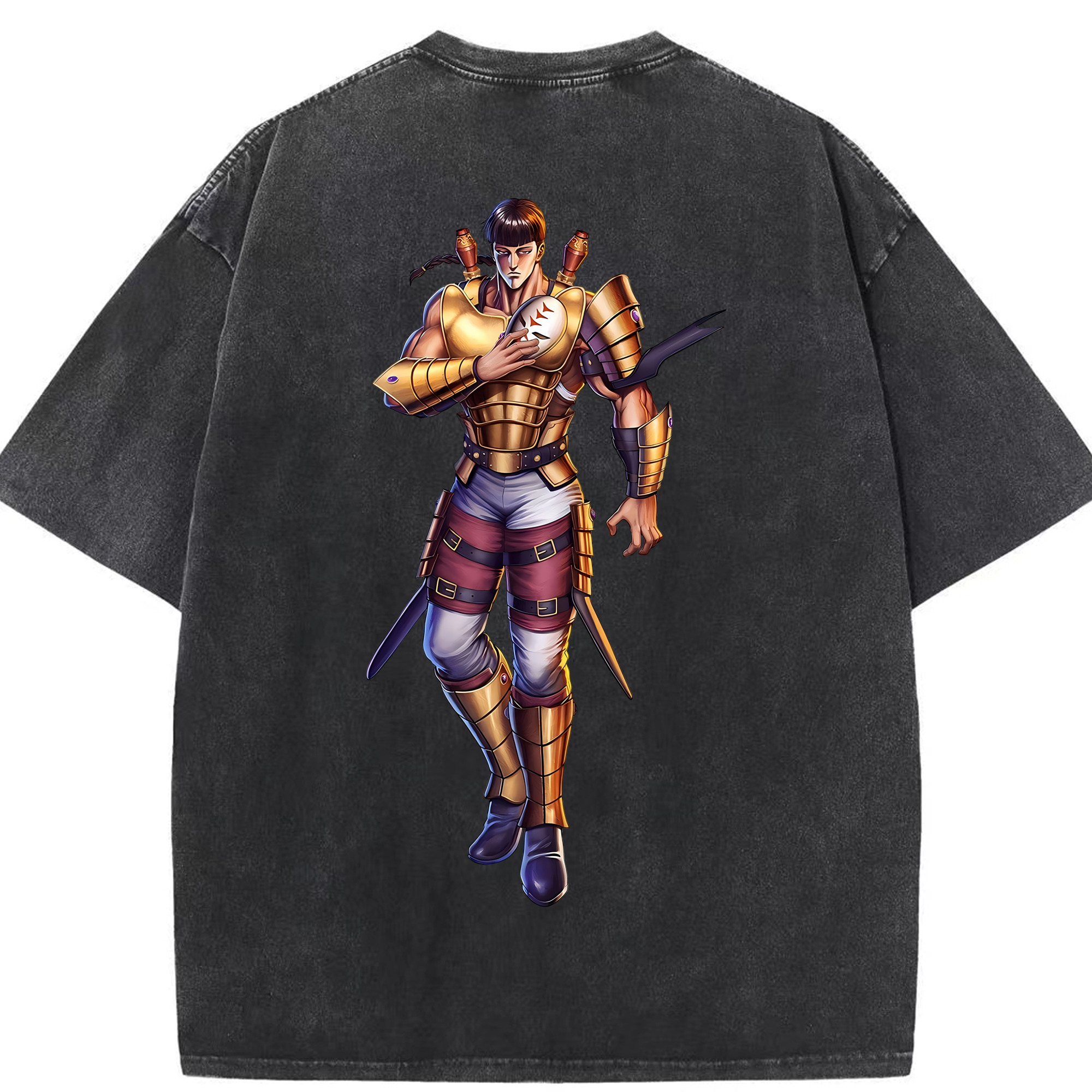（画像用） 北斗の拳 Fist of the North Star 綿100% ヴィンテージ風 半袖Tシャツ（背面プリント）