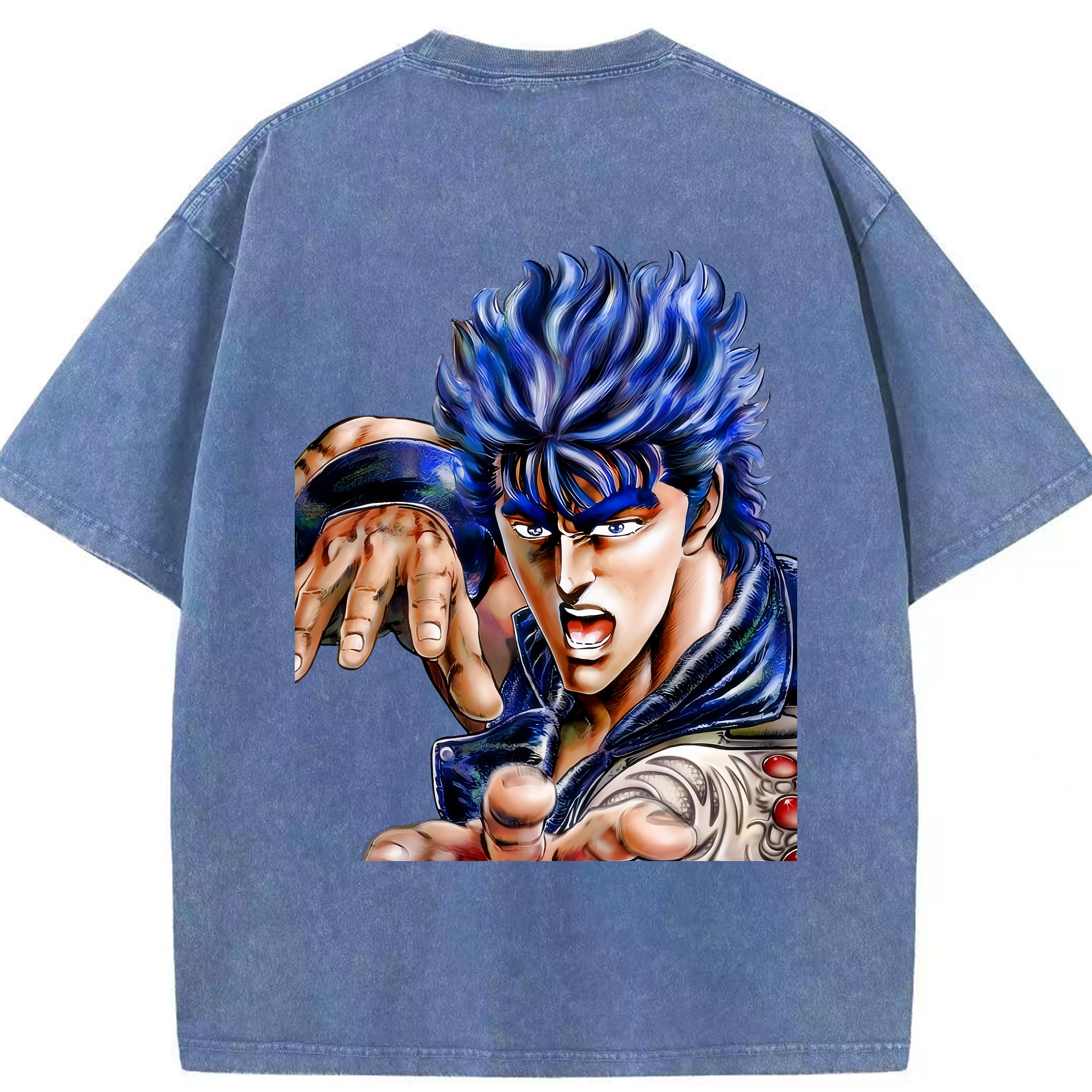 （画像用） 北斗の拳 Fist of the North Star 綿100% ヴィンテージ風 半袖Tシャツ（背面プリント）