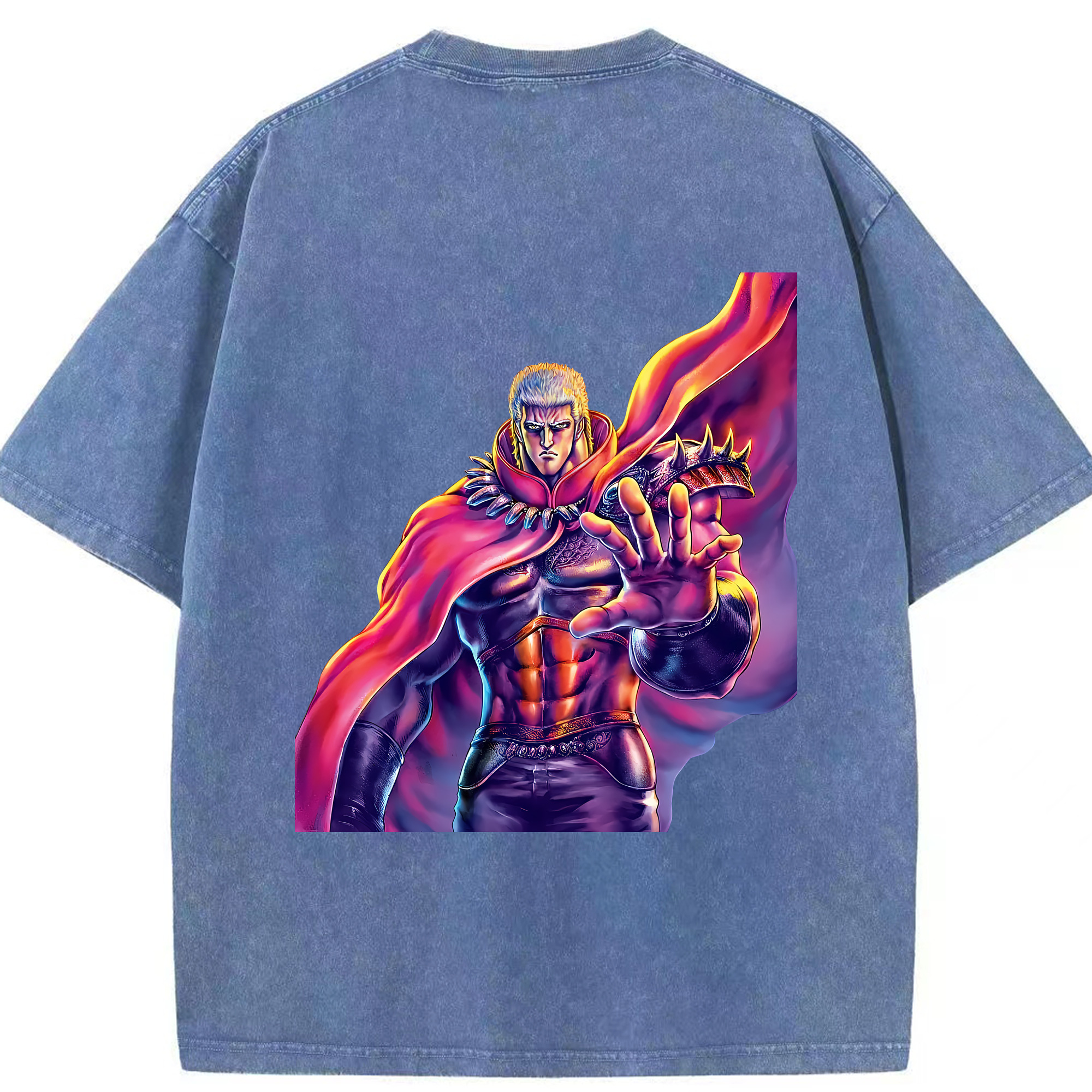 （画像用） 北斗の拳 Fist of the North Star 綿100% ヴィンテージ風 半袖Tシャツ（背面プリント）