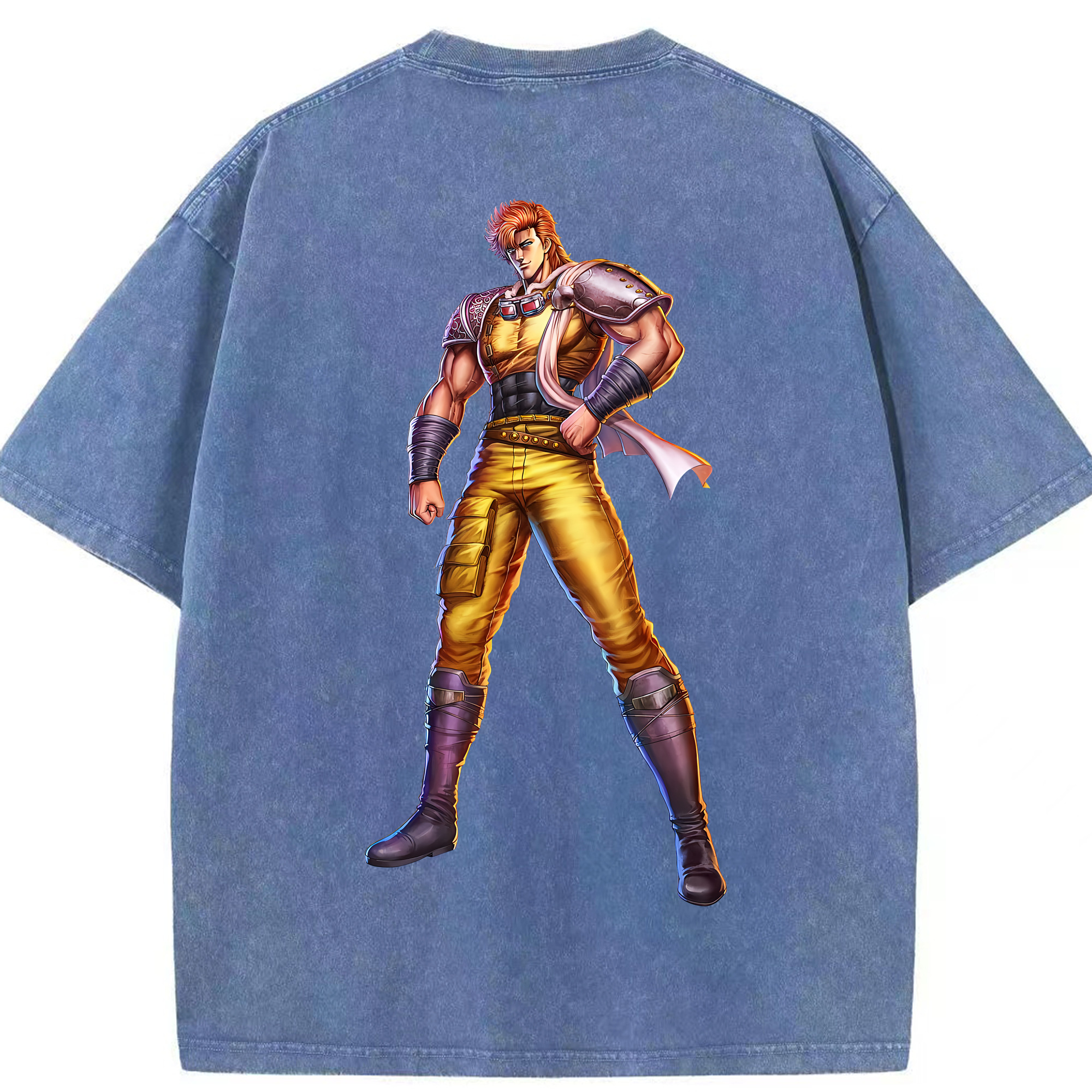 （画像用） 北斗の拳 Fist of the North Star 綿100% ヴィンテージ風 半袖Tシャツ（背面プリント）