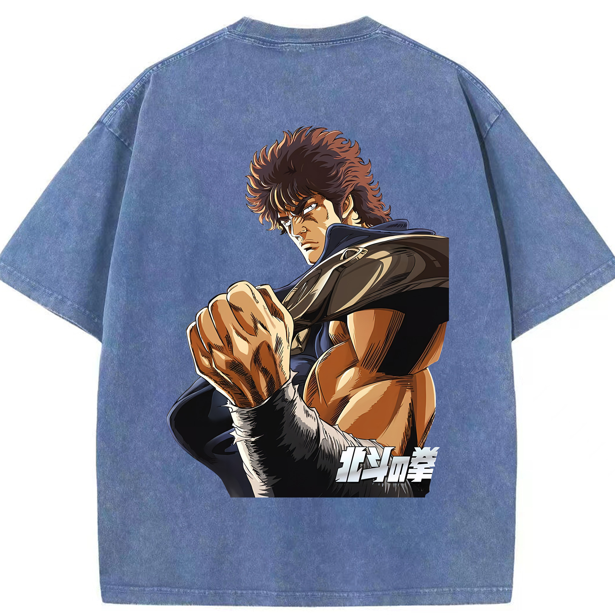 （画像用） 北斗の拳 Fist of the North Star 綿100% ヴィンテージ風 半袖Tシャツ（背面プリント）