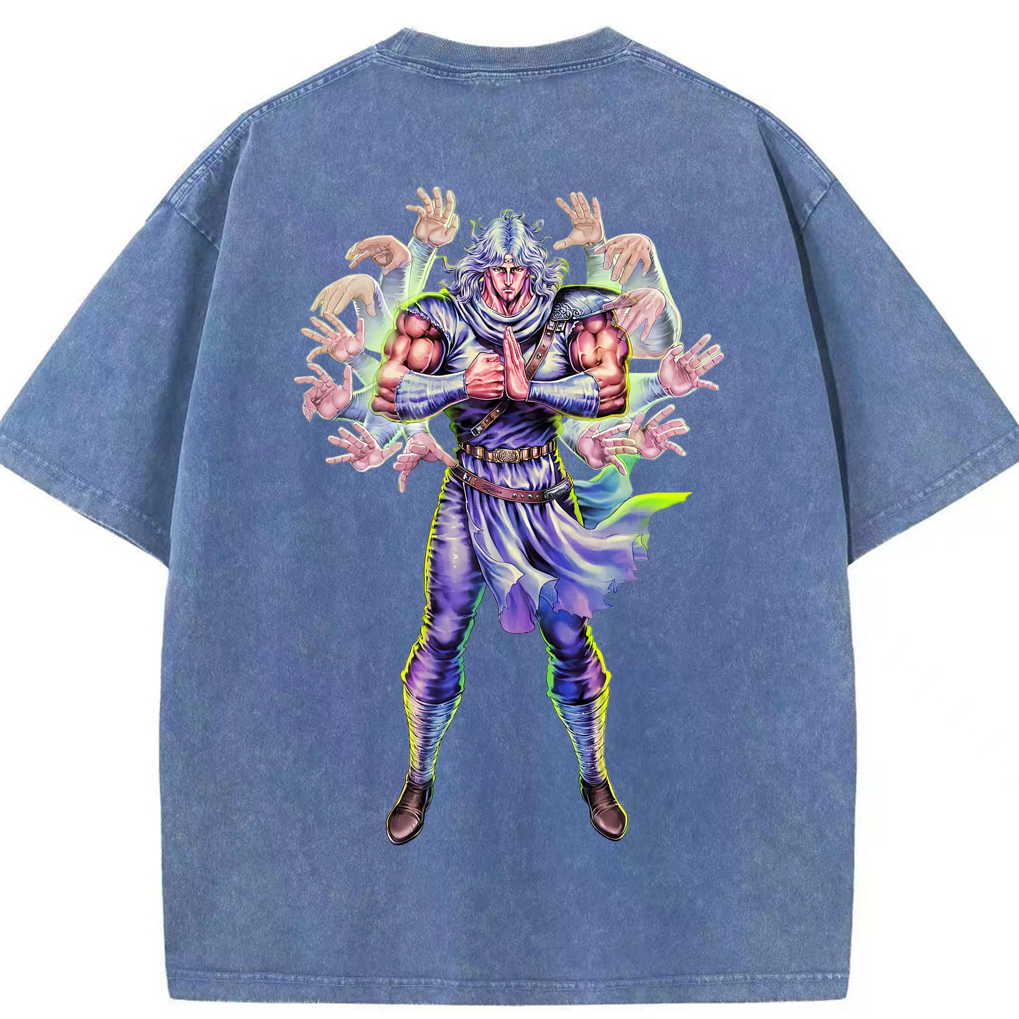 （画像用） 北斗の拳 Fist of the North Star 綿100% ヴィンテージ風 半袖Tシャツ（背面プリント）