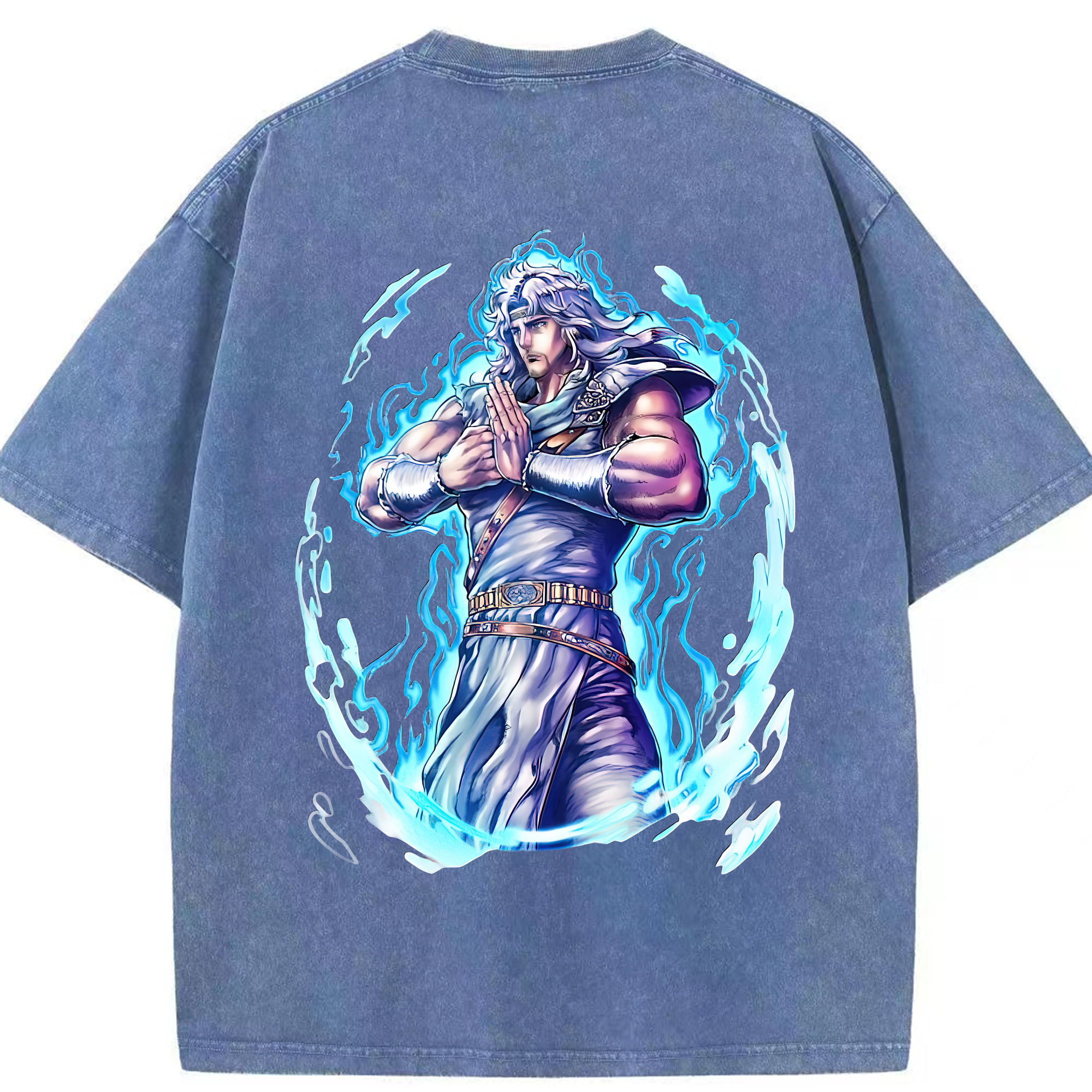 （画像用） 北斗の拳 Fist of the North Star 綿100% ヴィンテージ風 半袖Tシャツ（背面プリント）