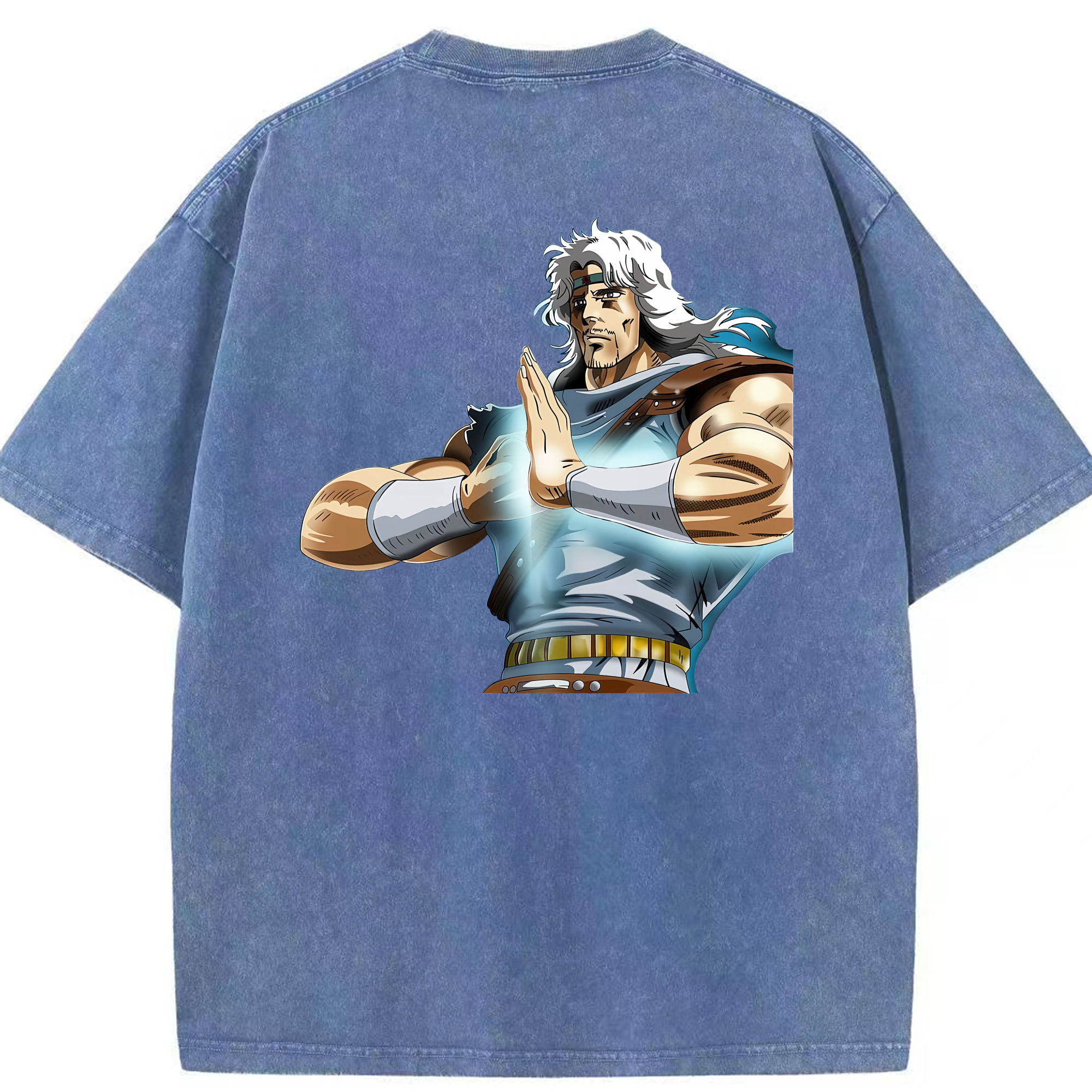 （画像用） 北斗の拳 Fist of the North Star 綿100% ヴィンテージ風 半袖Tシャツ（背面プリント）