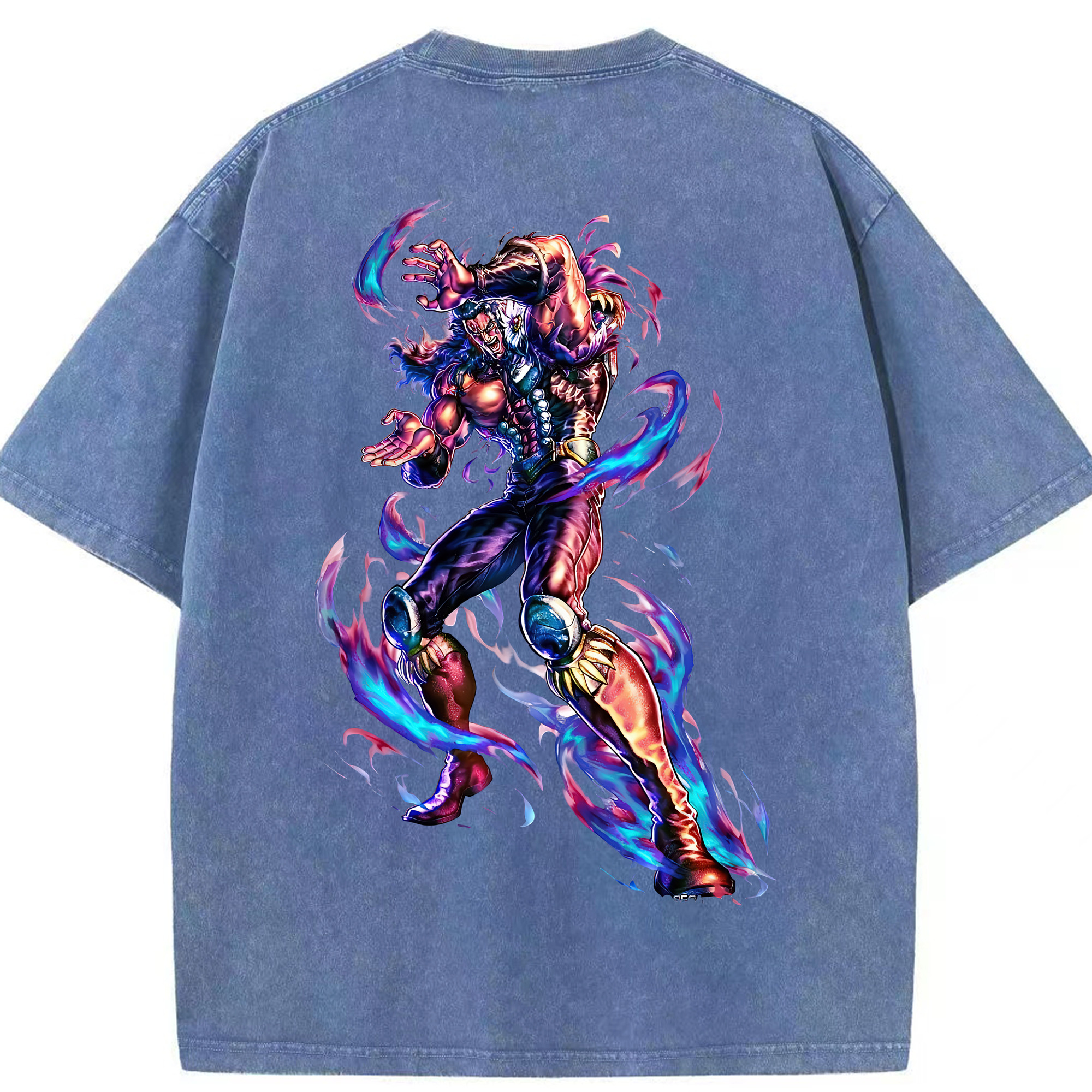 （画像用） 北斗の拳 Fist of the North Star 綿100% ヴィンテージ風 半袖Tシャツ（背面プリント）