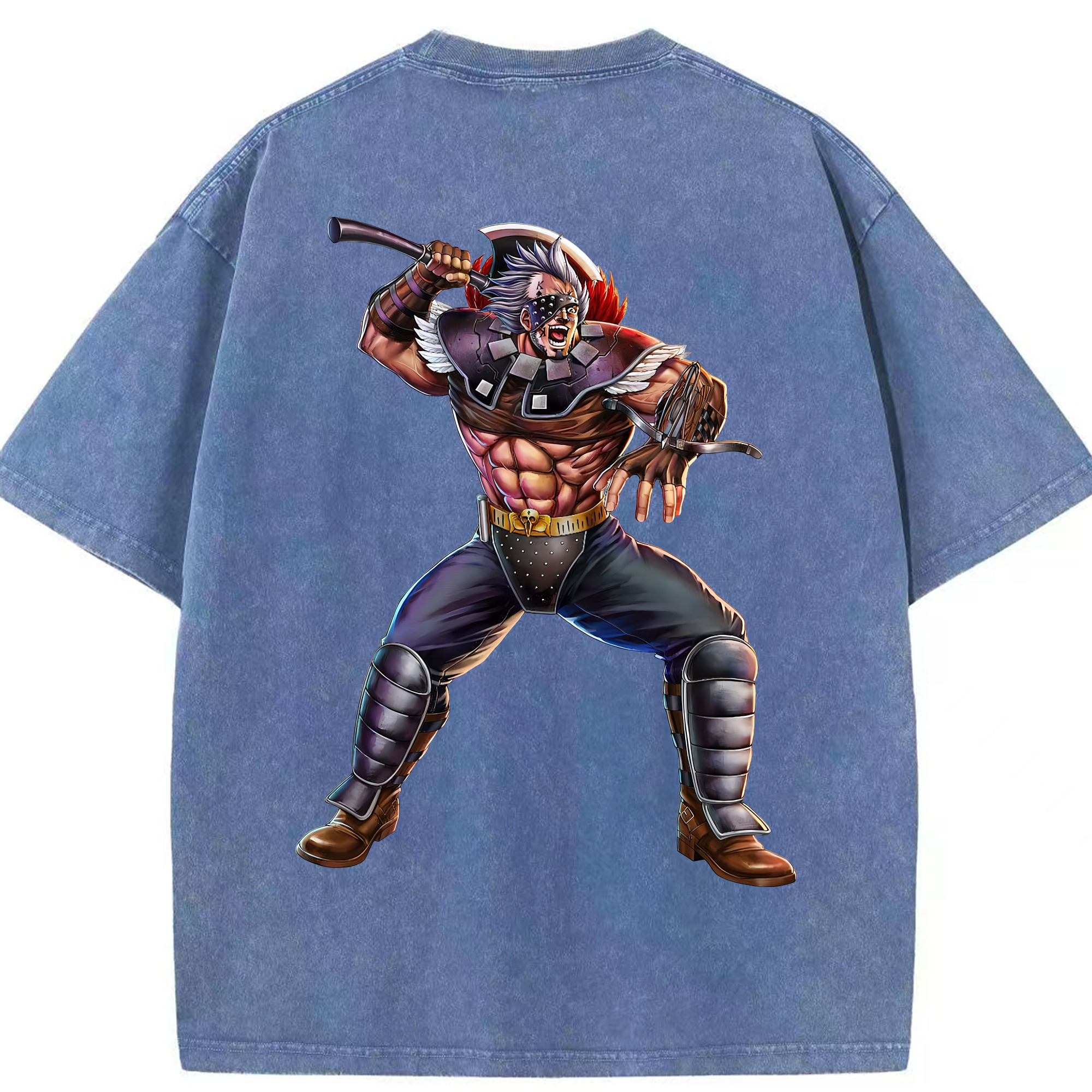 （画像用） 北斗の拳 Fist of the North Star 綿100% ヴィンテージ風 半袖Tシャツ（背面プリント）