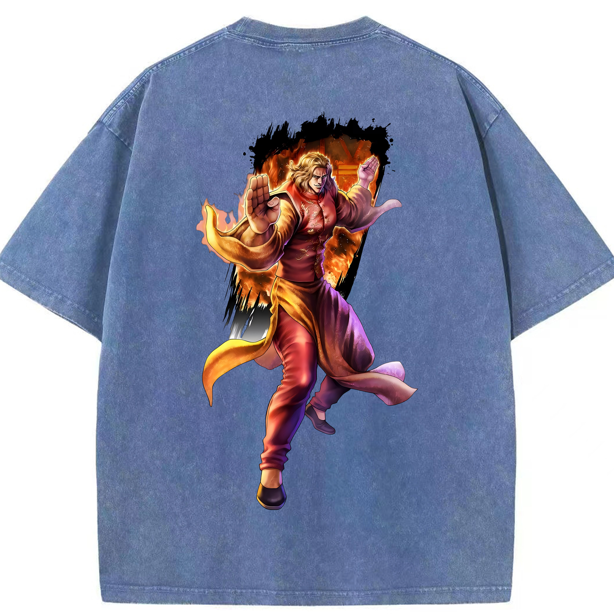 （画像用） 北斗の拳 Fist of the North Star 綿100% ヴィンテージ風 半袖Tシャツ（背面プリント）