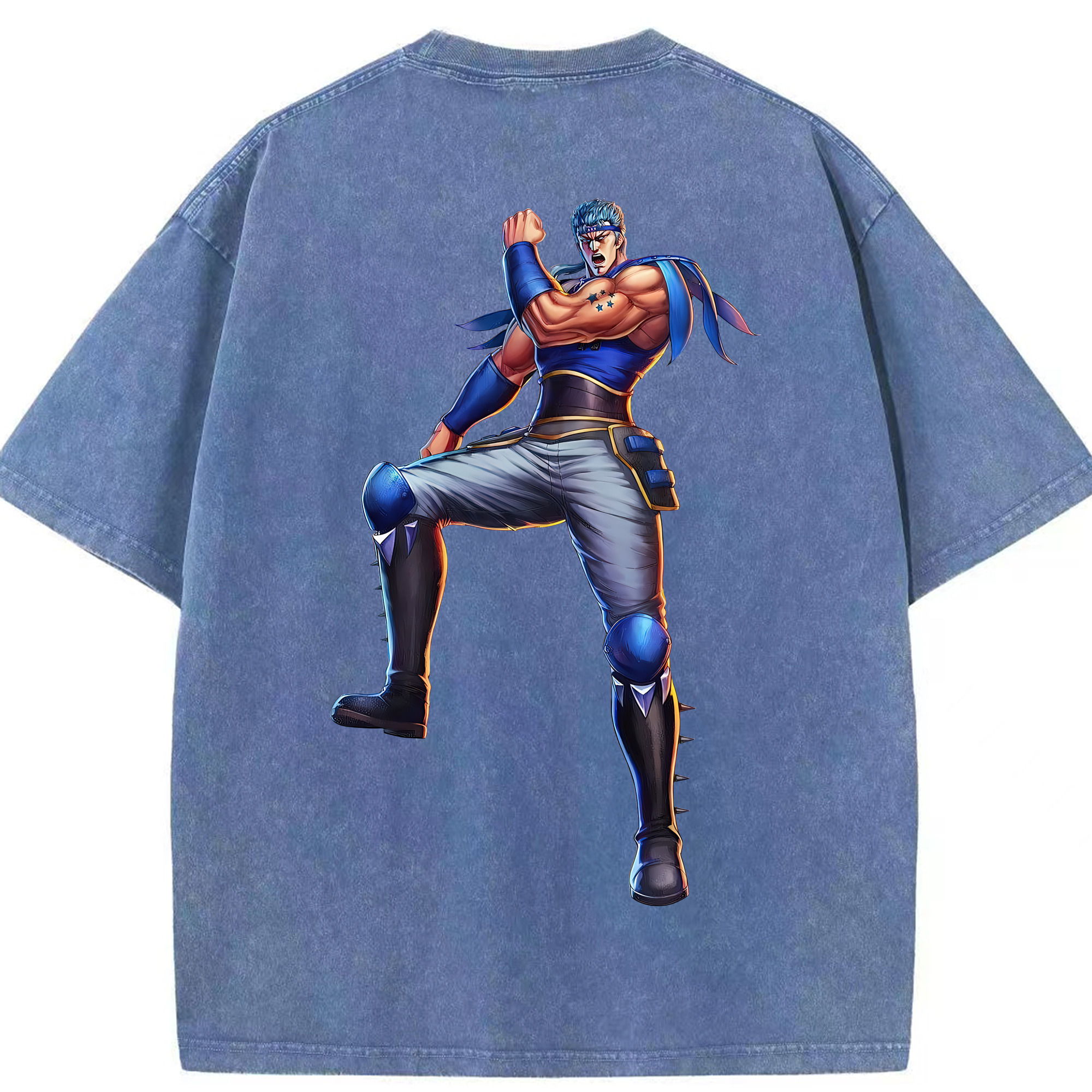 （画像用） 北斗の拳 Fist of the North Star 綿100% ヴィンテージ風 半袖Tシャツ（背面プリント）