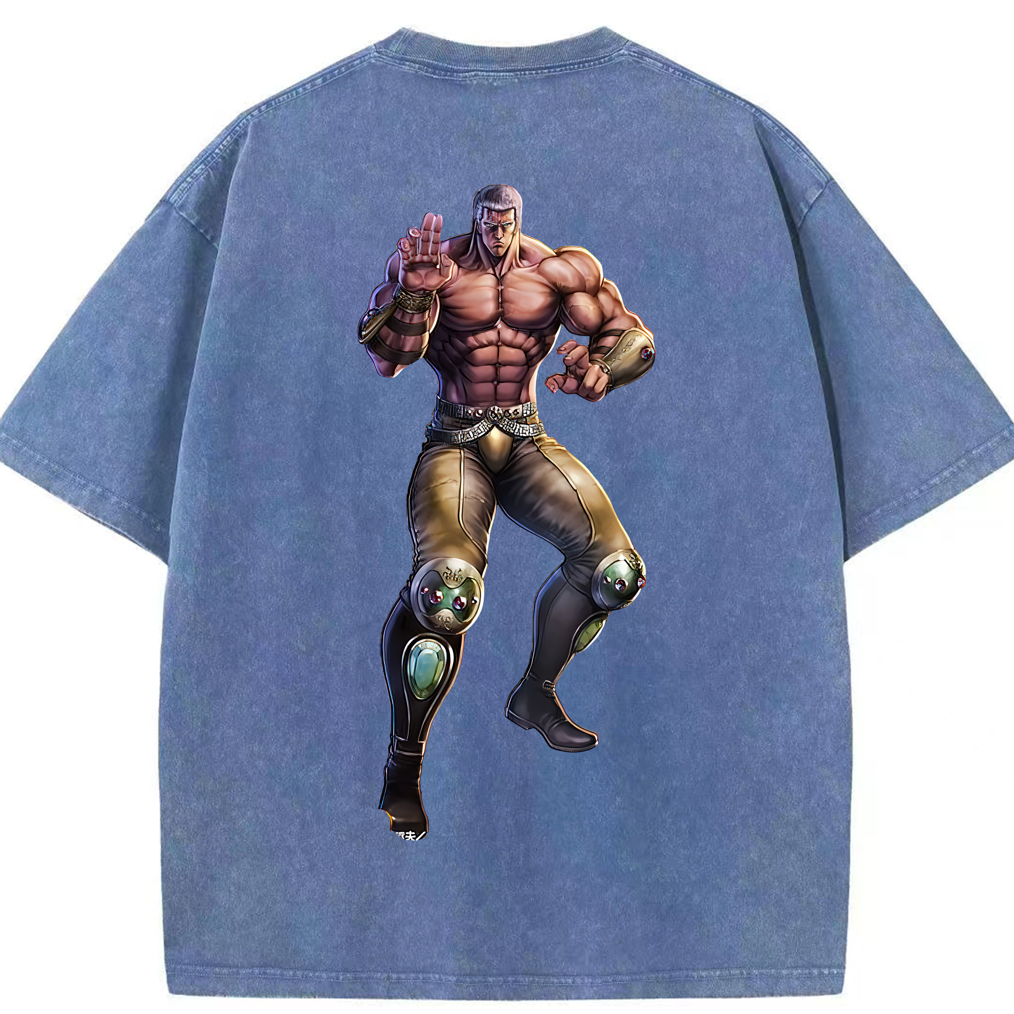 （画像用） 北斗の拳 Fist of the North Star 綿100% ヴィンテージ風 半袖Tシャツ（背面プリント）