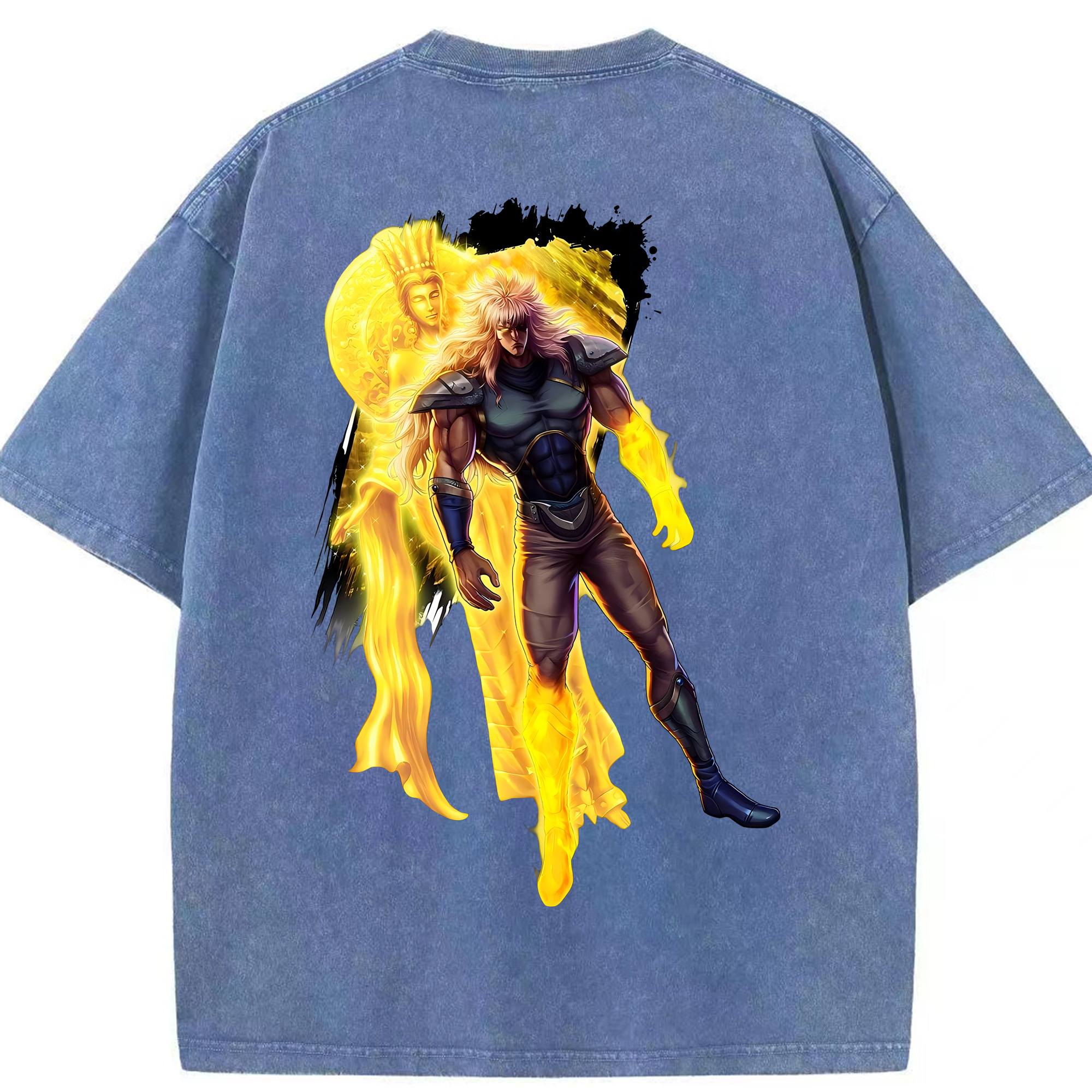 （画像用） 北斗の拳 Fist of the North Star 綿100% ヴィンテージ風 半袖Tシャツ（背面プリント）