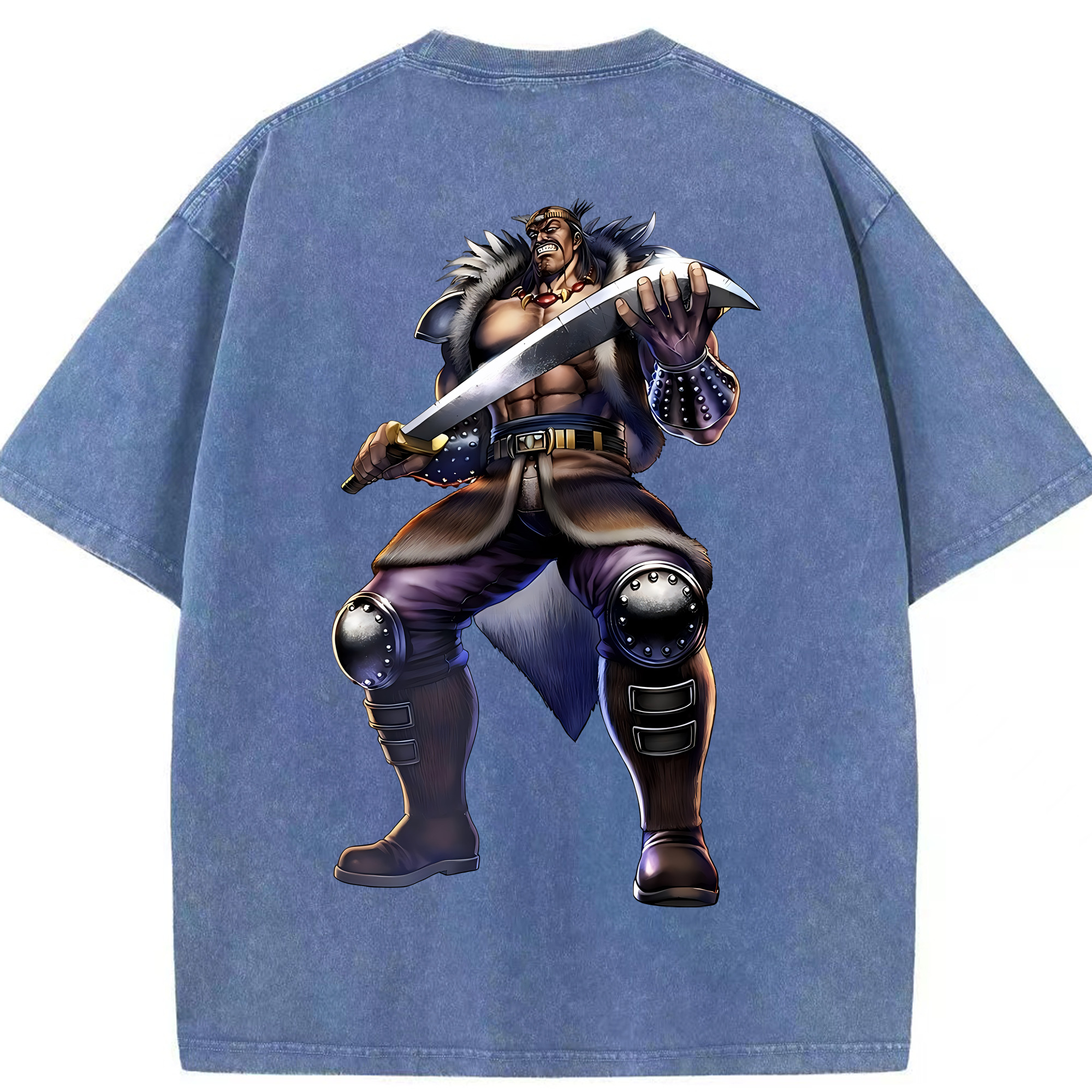 （画像用） 北斗の拳 Fist of the North Star 綿100% ヴィンテージ風 半袖Tシャツ（背面プリント）