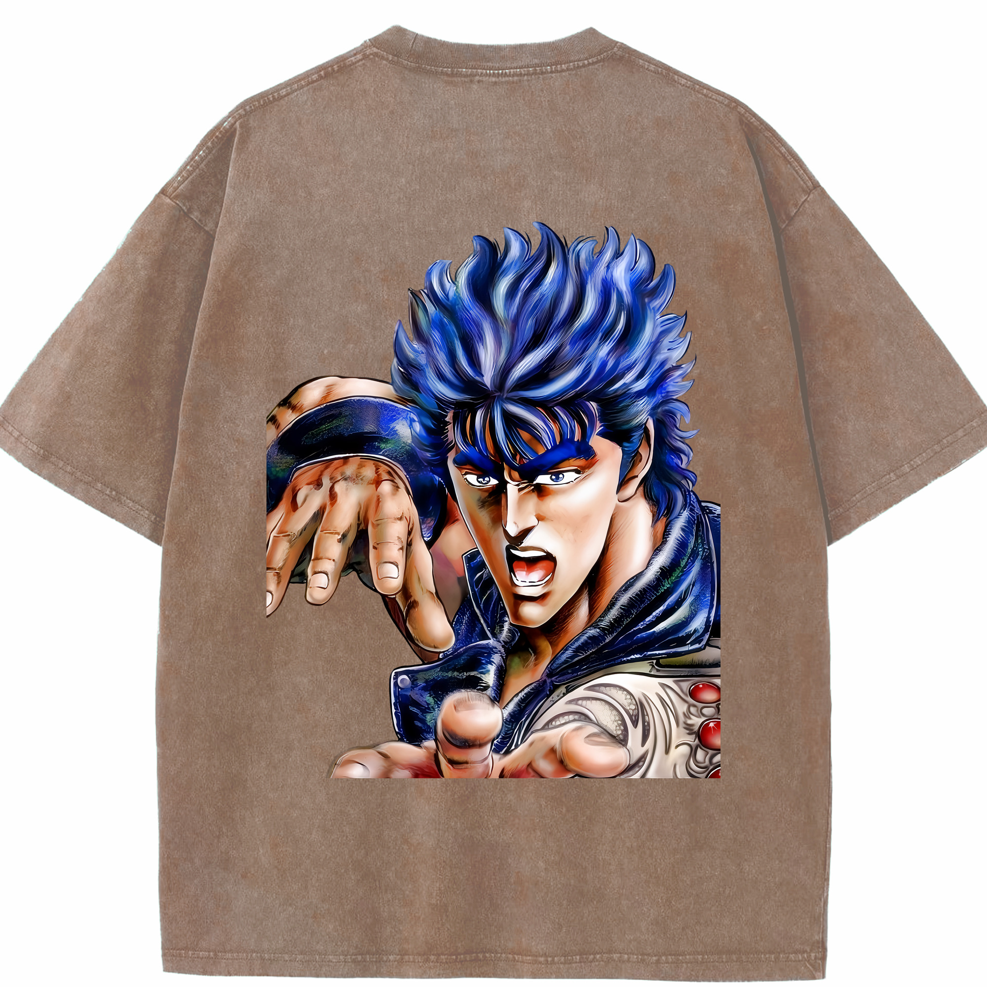 （画像用） 北斗の拳 Fist of the North Star 綿100% ヴィンテージ風 半袖Tシャツ（背面プリント）
