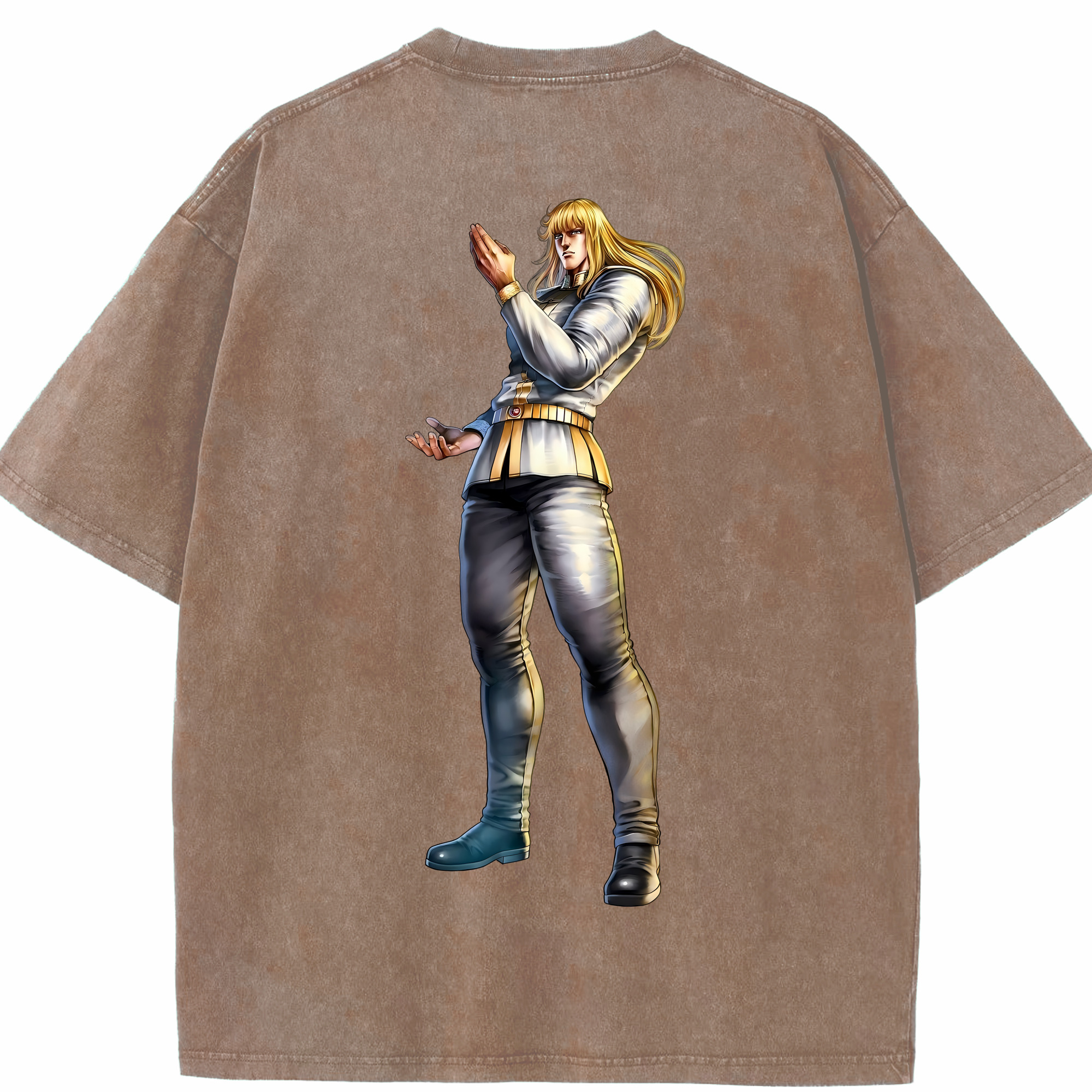 （画像用） 北斗の拳 Fist of the North Star 綿100% ヴィンテージ風 半袖Tシャツ（背面プリント）