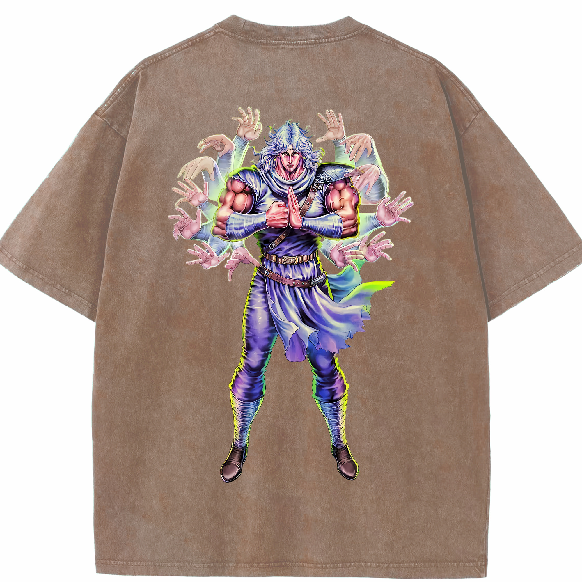 （画像用） 北斗の拳 Fist of the North Star 綿100% ヴィンテージ風 半袖Tシャツ（背面プリント）