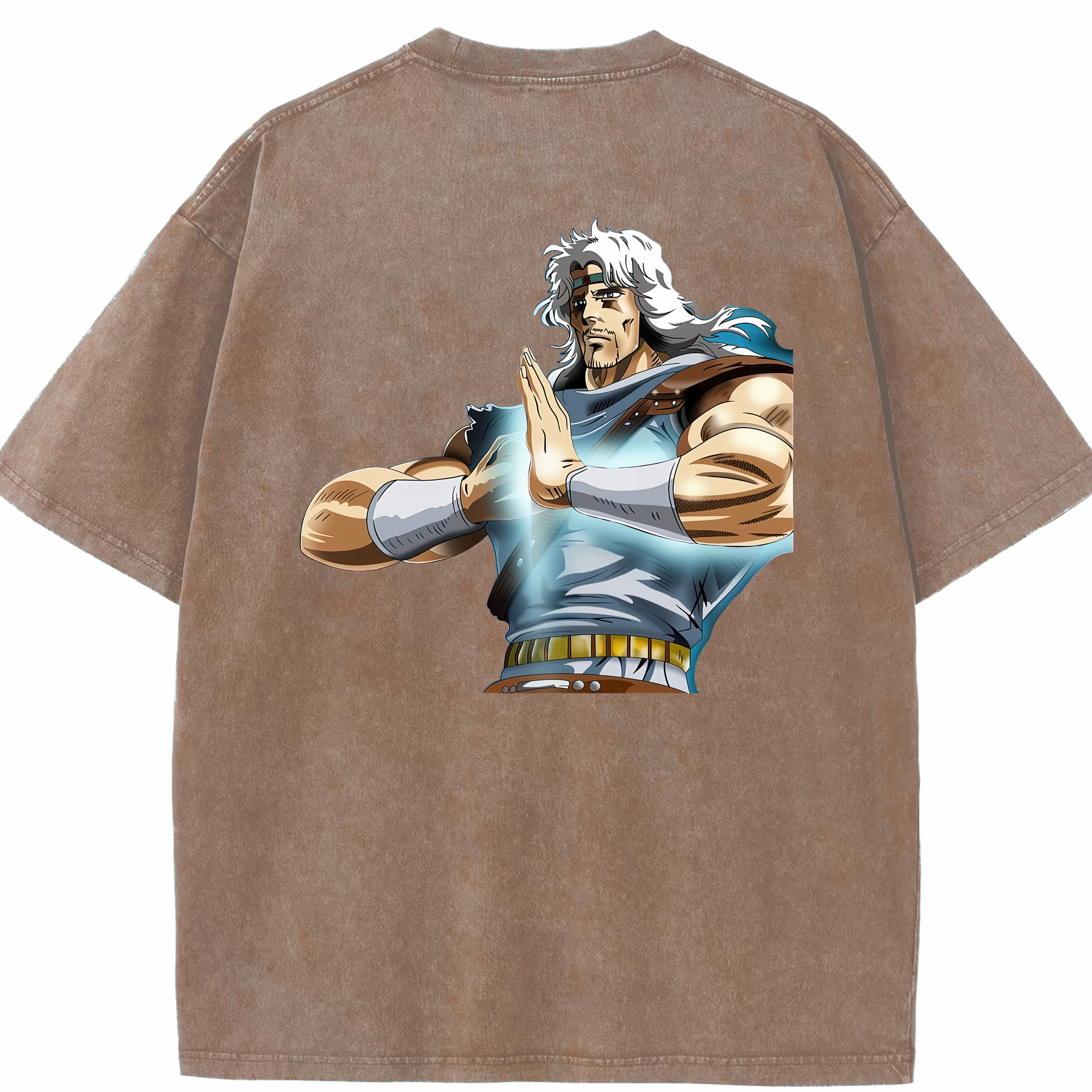 （画像用） 北斗の拳 Fist of the North Star 綿100% ヴィンテージ風 半袖Tシャツ（背面プリント）