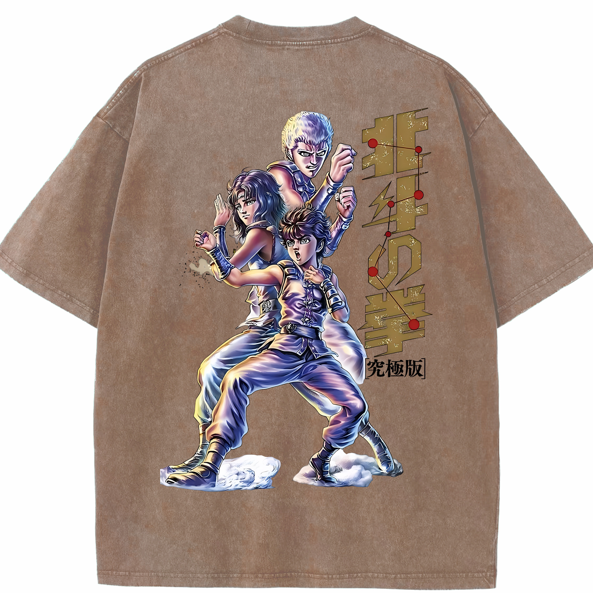（画像用） 北斗の拳 Fist of the North Star 綿100% ヴィンテージ風 半袖Tシャツ（背面プリント）