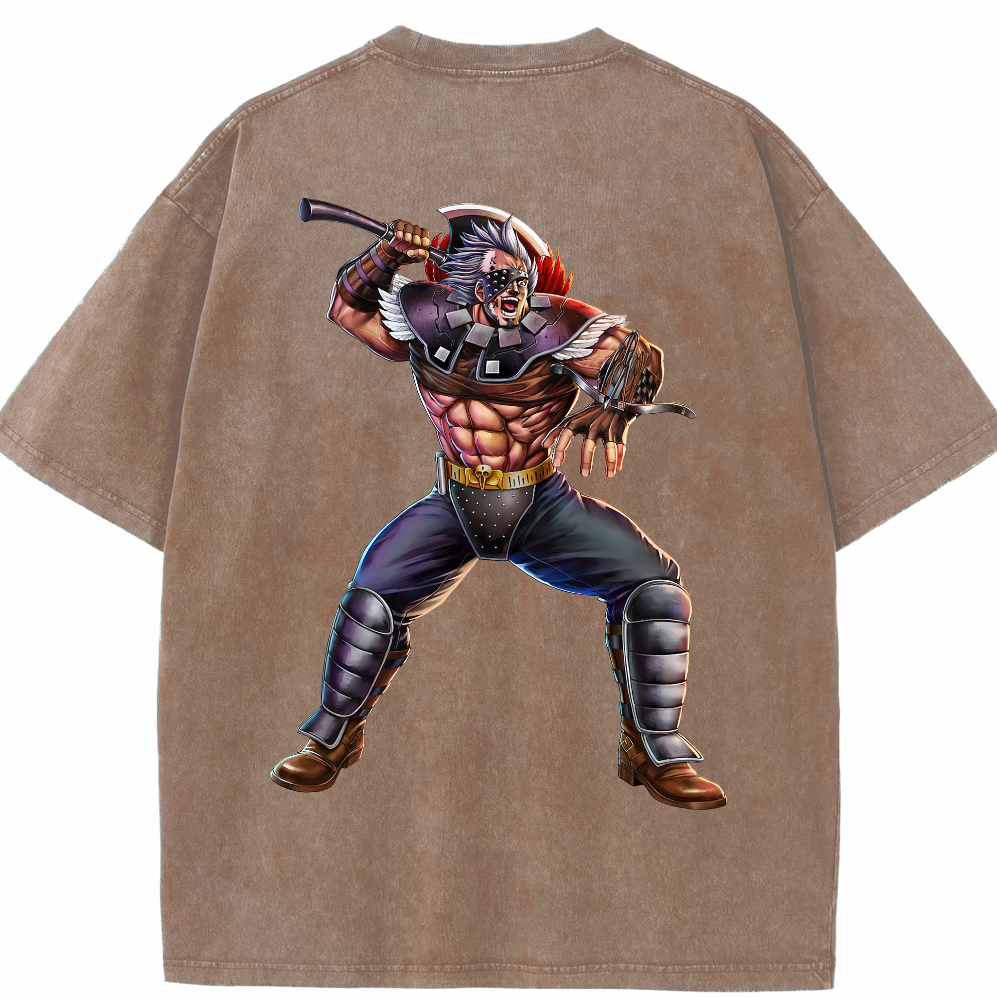 （画像用） 北斗の拳 Fist of the North Star 綿100% ヴィンテージ風 半袖Tシャツ（背面プリント）