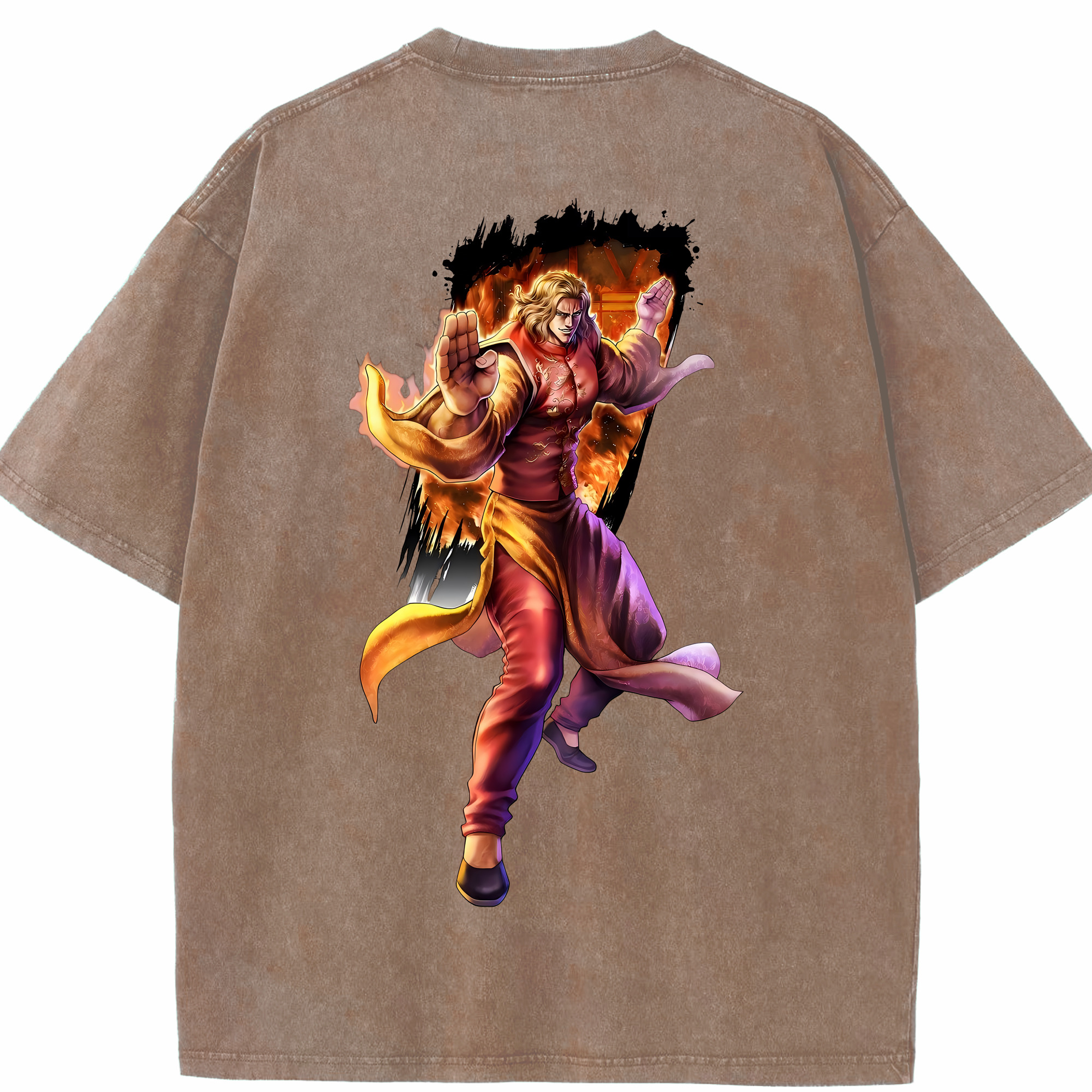 （画像用） 北斗の拳 Fist of the North Star 綿100% ヴィンテージ風 半袖Tシャツ（背面プリント）