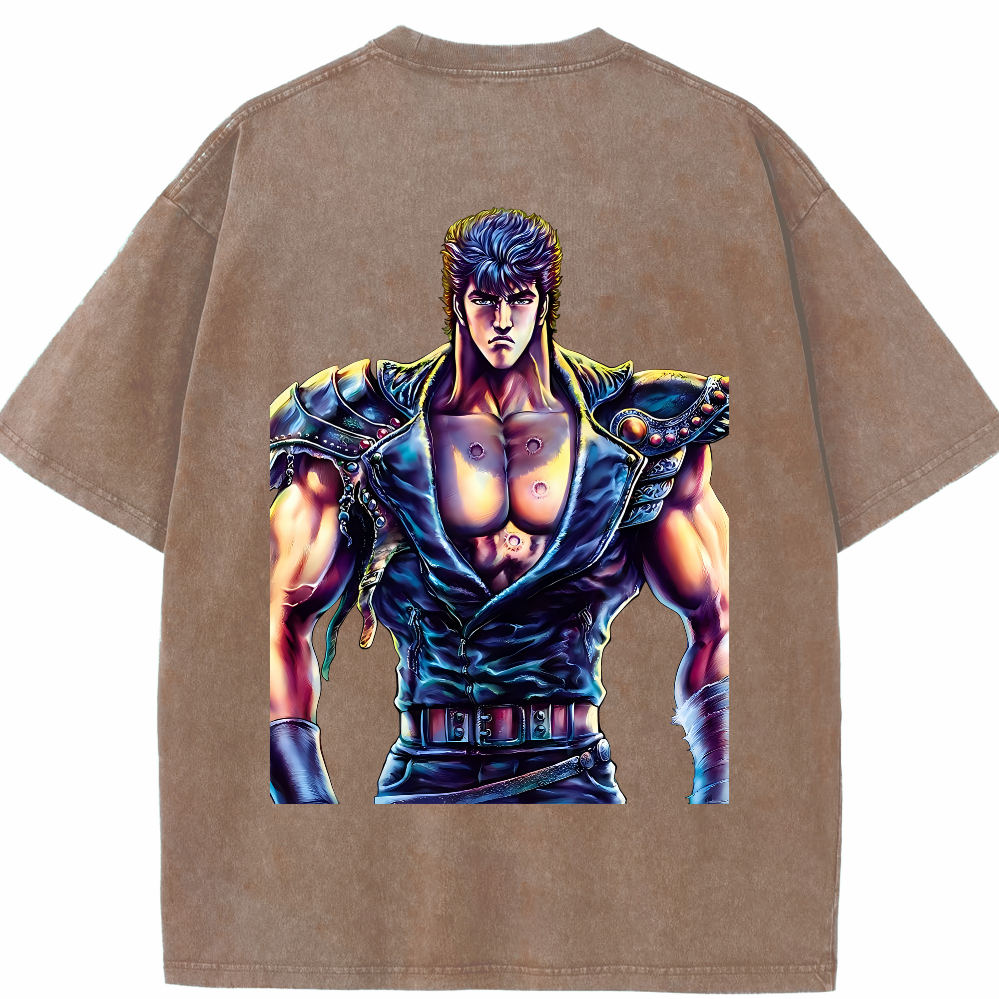 （画像用） 北斗の拳 Fist of the North Star 綿100% ヴィンテージ風 半袖Tシャツ（背面プリント）