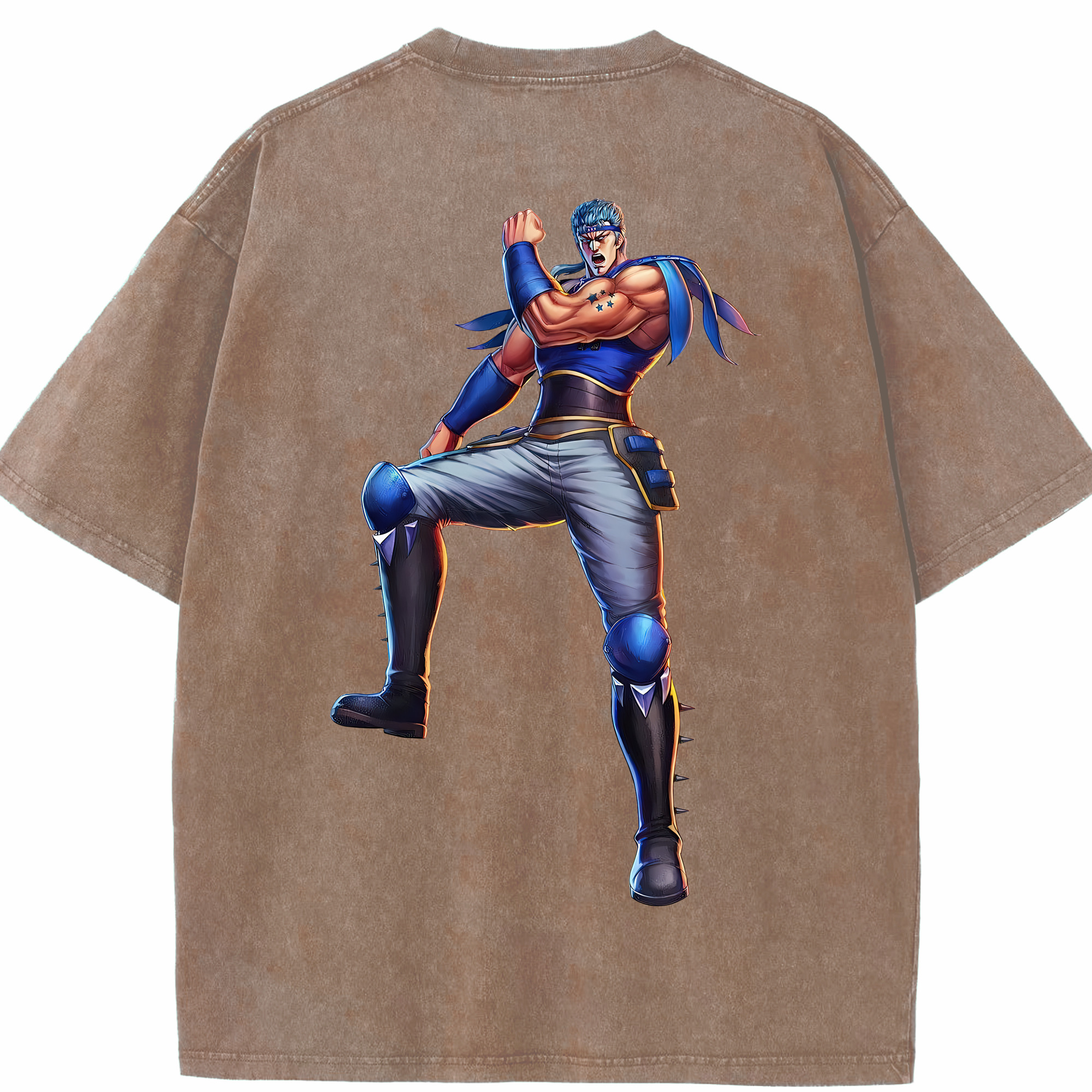 （画像用） 北斗の拳 Fist of the North Star 綿100% ヴィンテージ風 半袖Tシャツ（背面プリント）