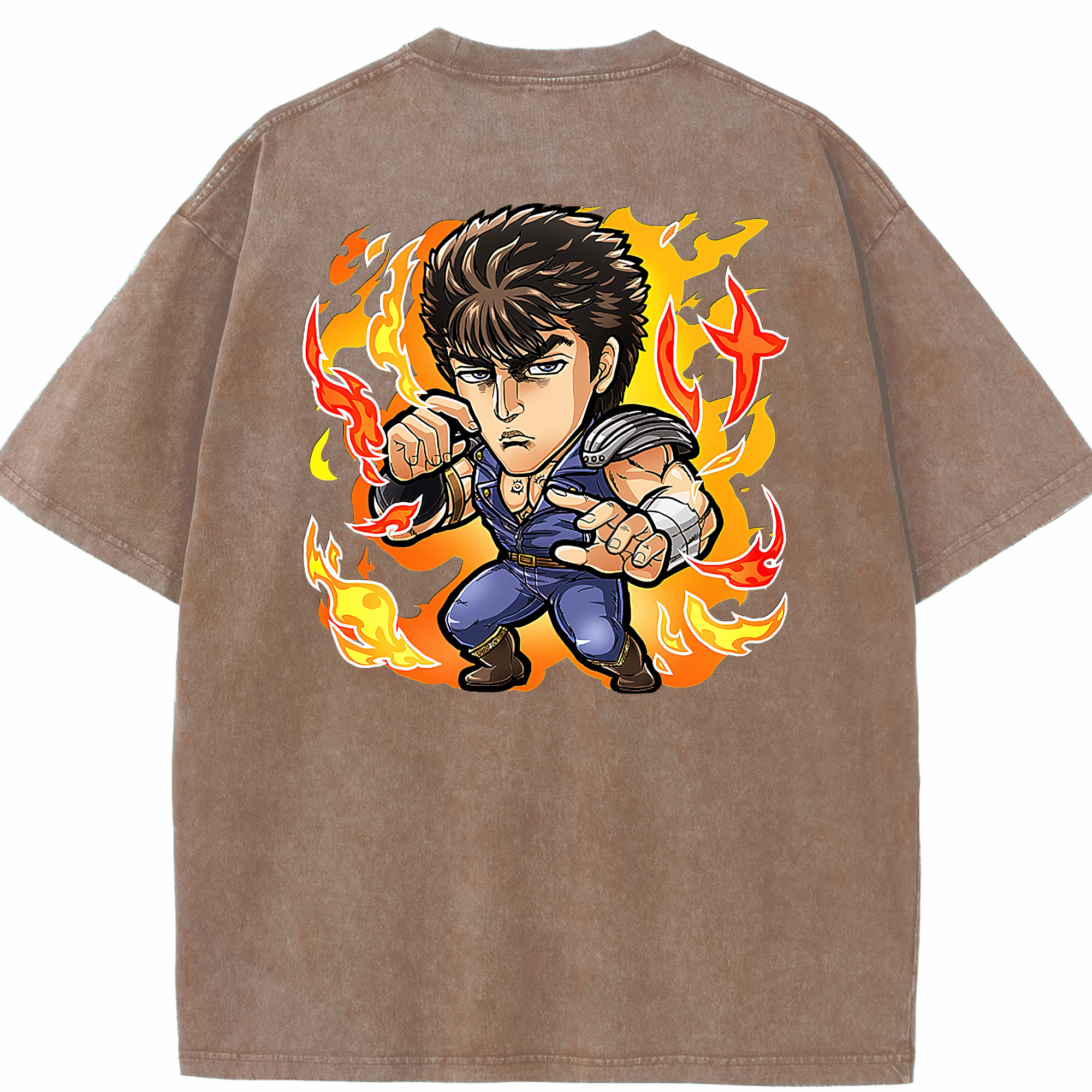 （画像用） 北斗の拳 Fist of the North Star 綿100% ヴィンテージ風 半袖Tシャツ（背面プリント）