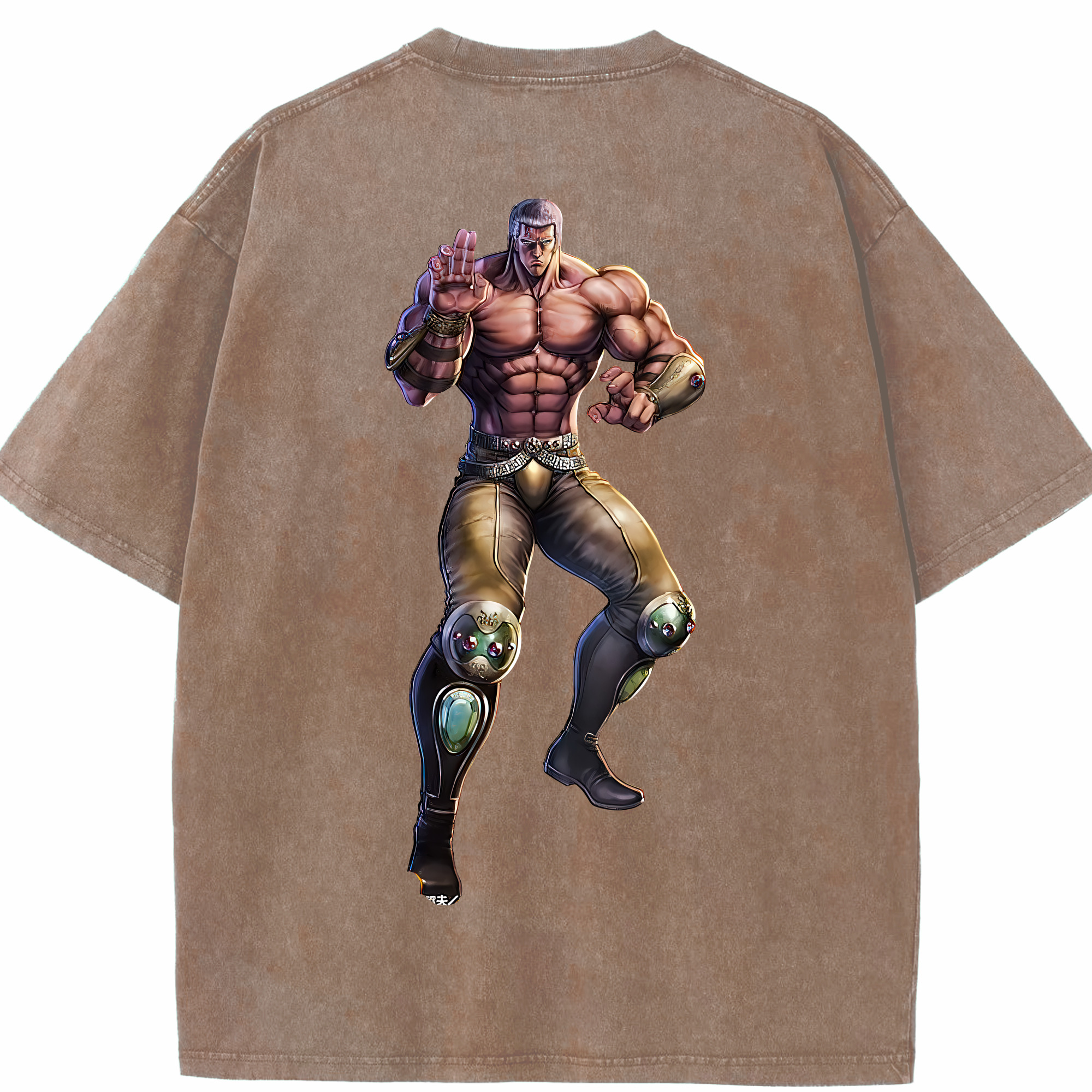 （画像用） 北斗の拳 Fist of the North Star 綿100% ヴィンテージ風 半袖Tシャツ（背面プリント）