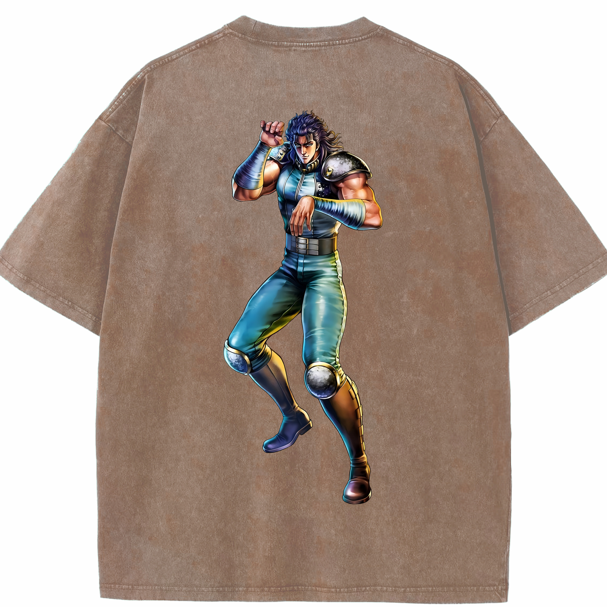 （画像用） 北斗の拳 Fist of the North Star 綿100% ヴィンテージ風 半袖Tシャツ（背面プリント）