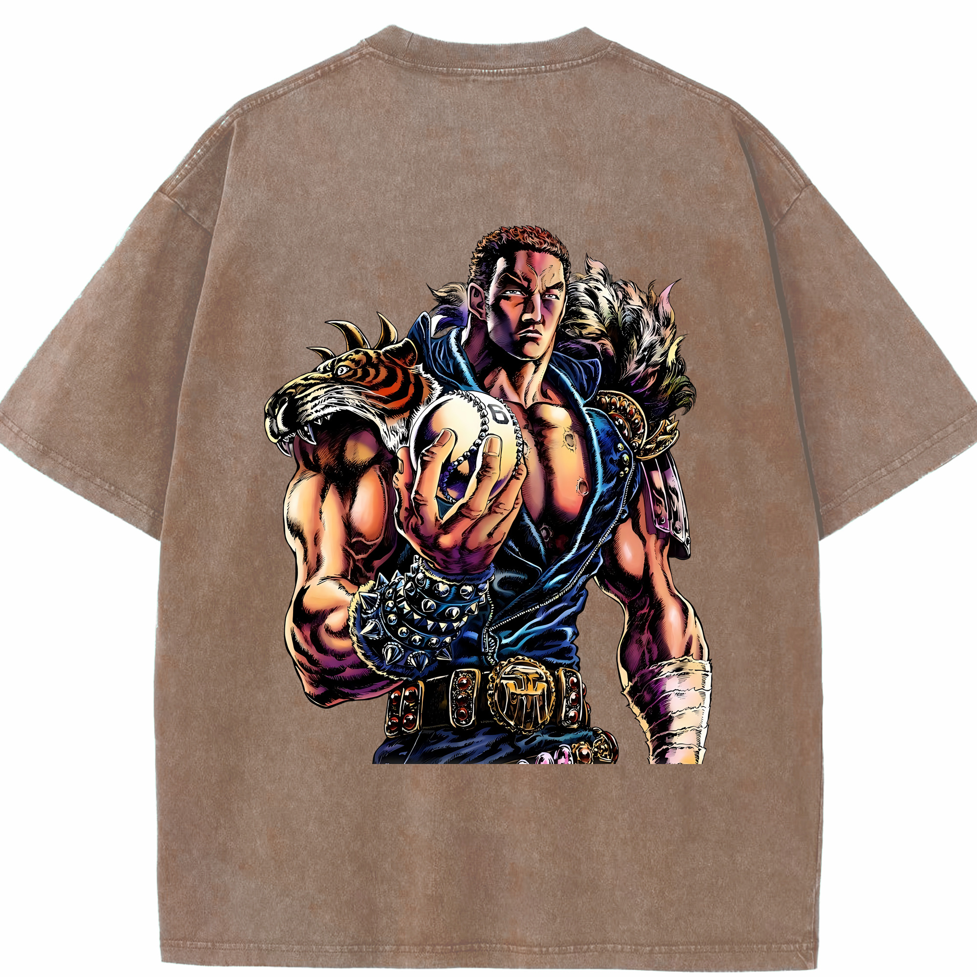 （画像用） 北斗の拳 Fist of the North Star 綿100% ヴィンテージ風 半袖Tシャツ（背面プリント）