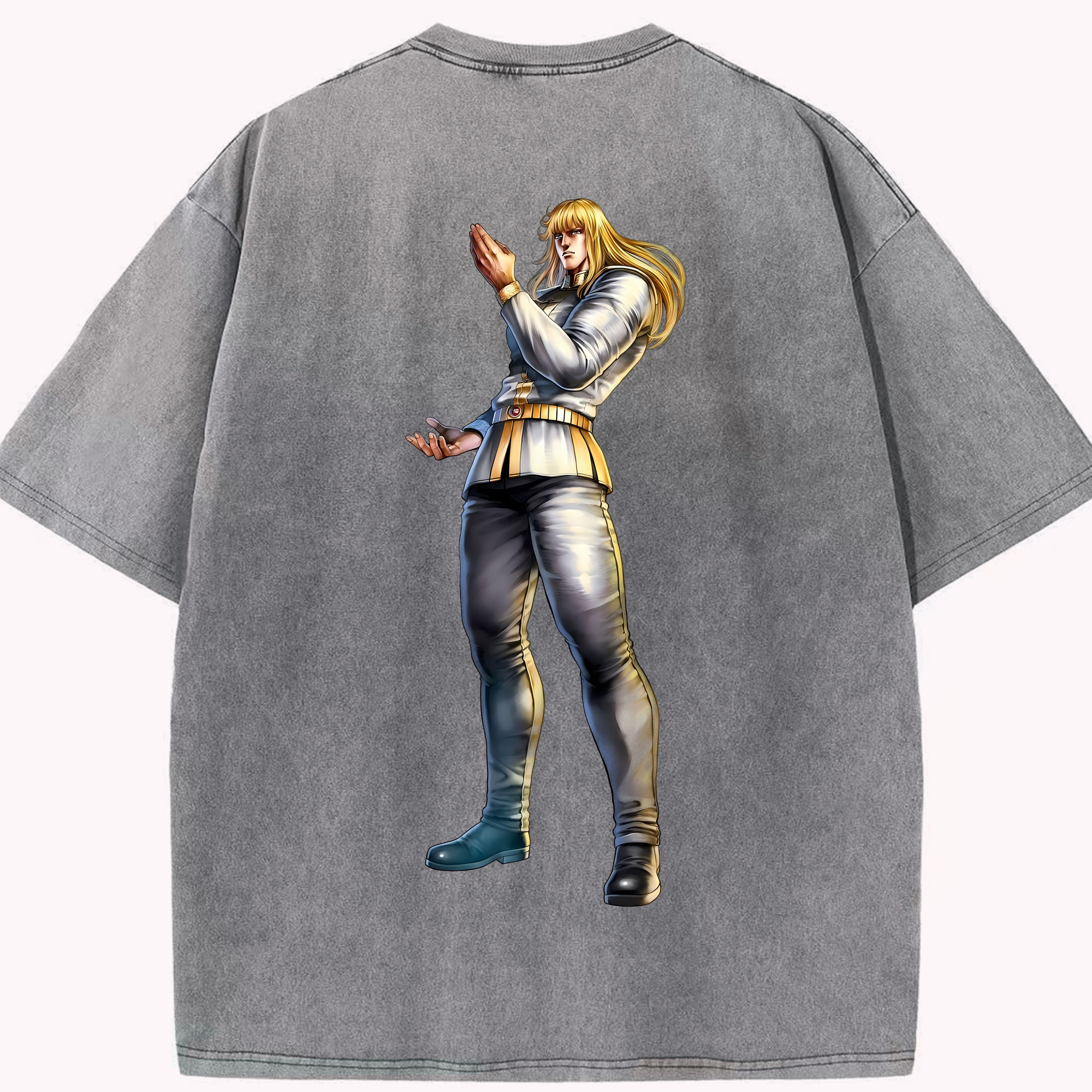 （画像用） 北斗の拳 Fist of the North Star 綿100% ヴィンテージ風 半袖Tシャツ（背面プリント）
