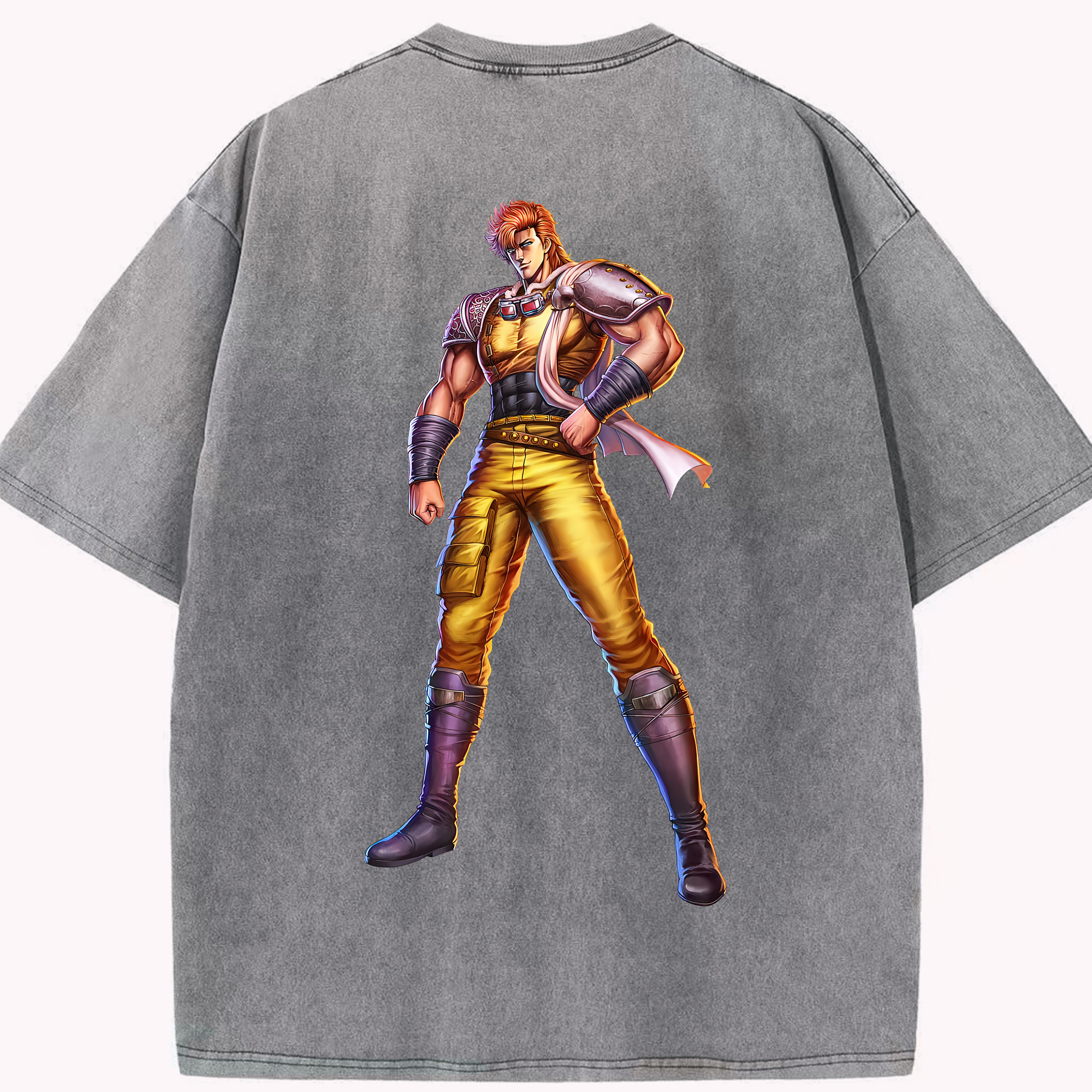 （画像用） 北斗の拳 Fist of the North Star 綿100% ヴィンテージ風 半袖Tシャツ（背面プリント）