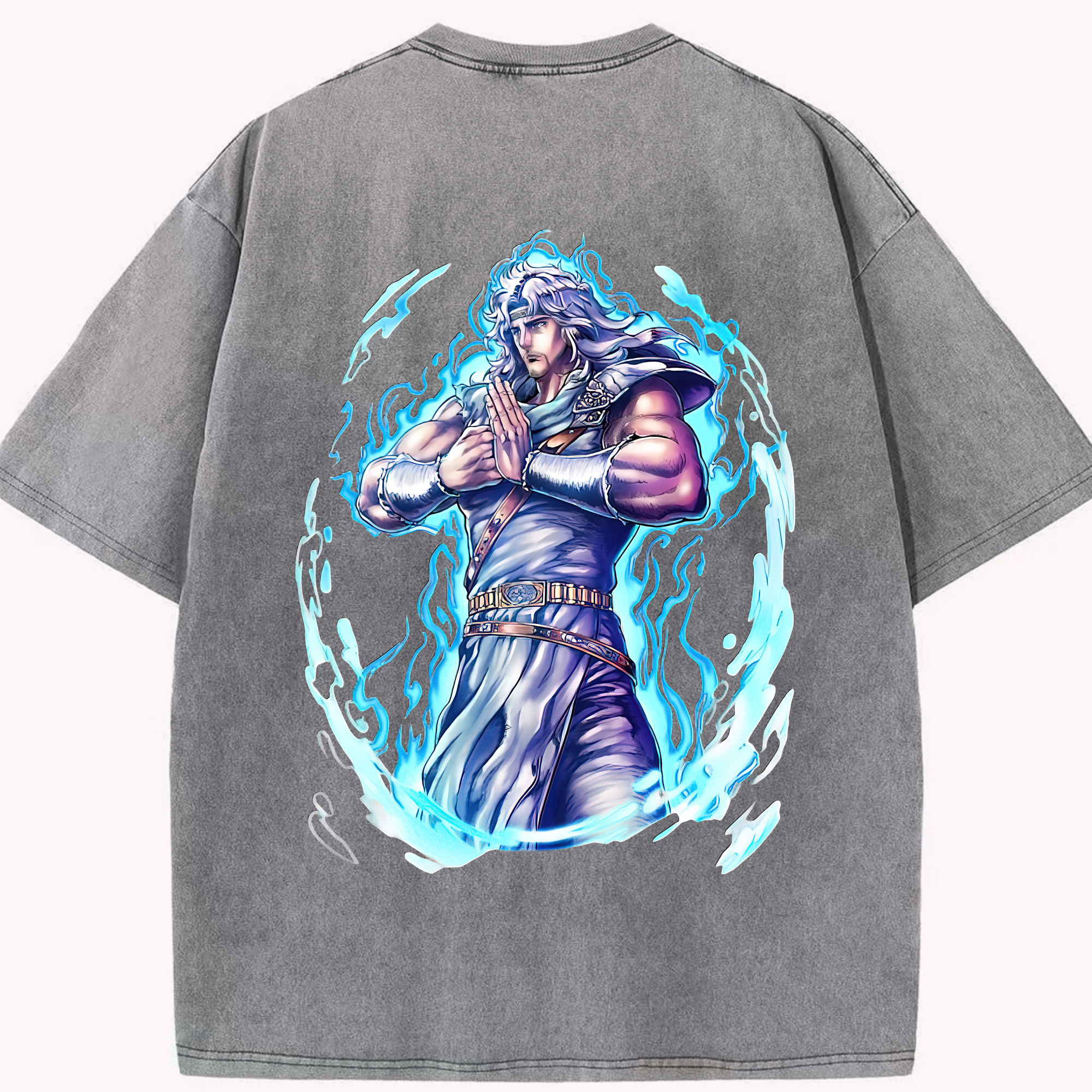 （画像用） 北斗の拳 Fist of the North Star 綿100% ヴィンテージ風 半袖Tシャツ（背面プリント）