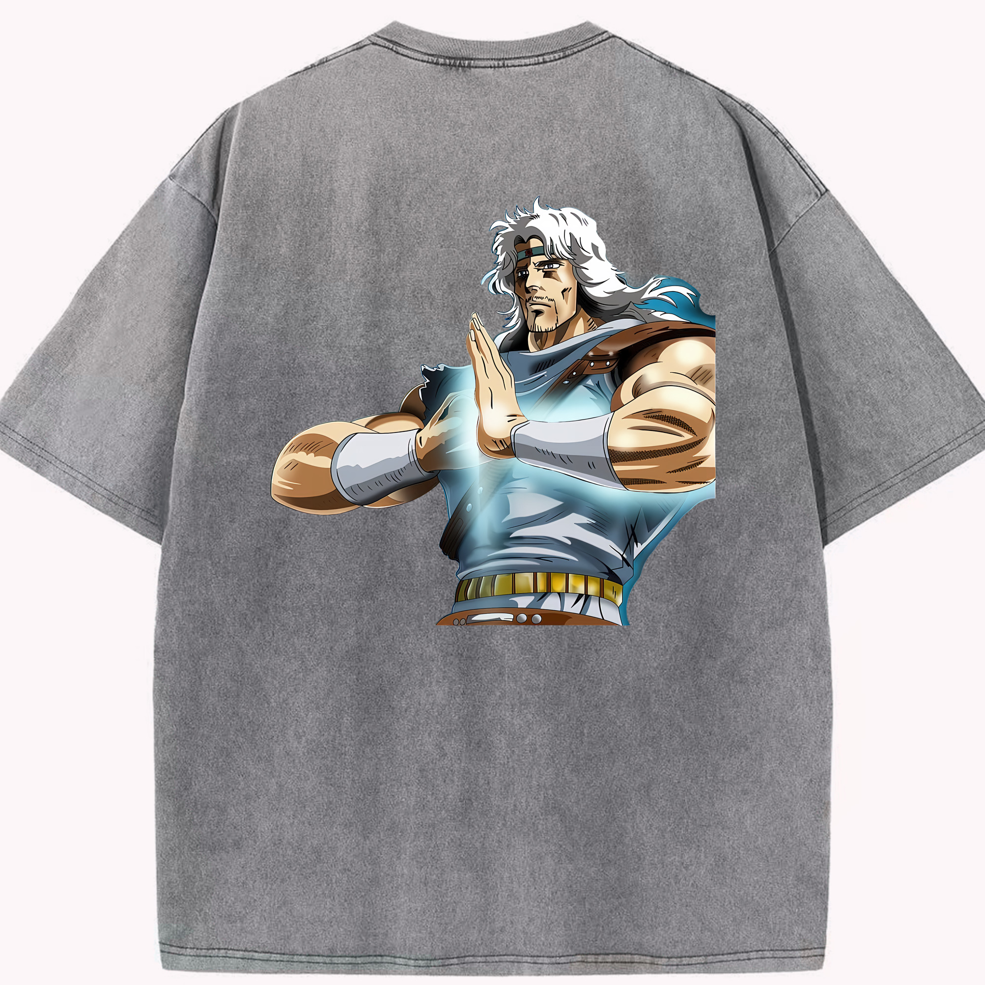 （画像用） 北斗の拳 Fist of the North Star 綿100% ヴィンテージ風 半袖Tシャツ（背面プリント）