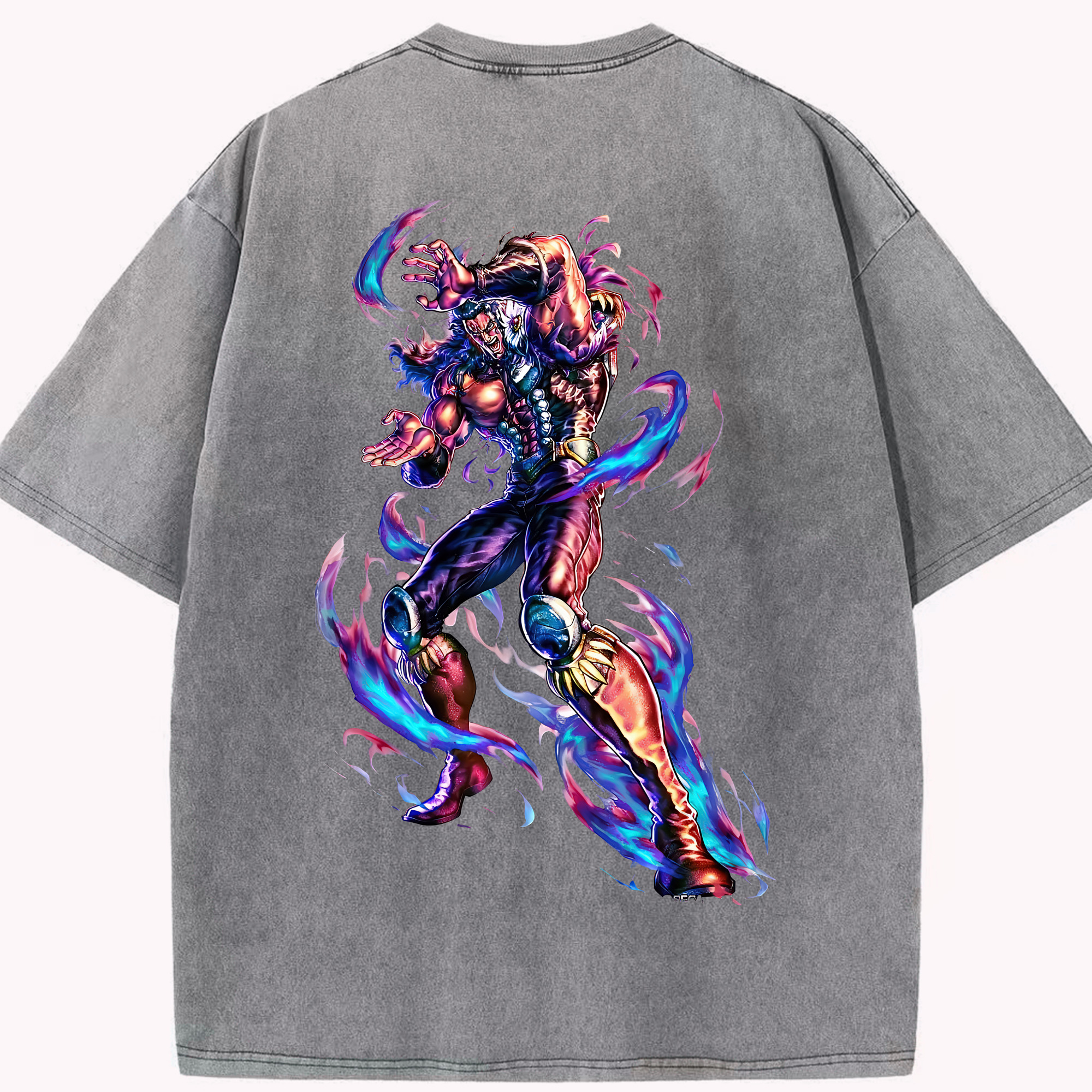 （画像用） 北斗の拳 Fist of the North Star 綿100% ヴィンテージ風 半袖Tシャツ（背面プリント）