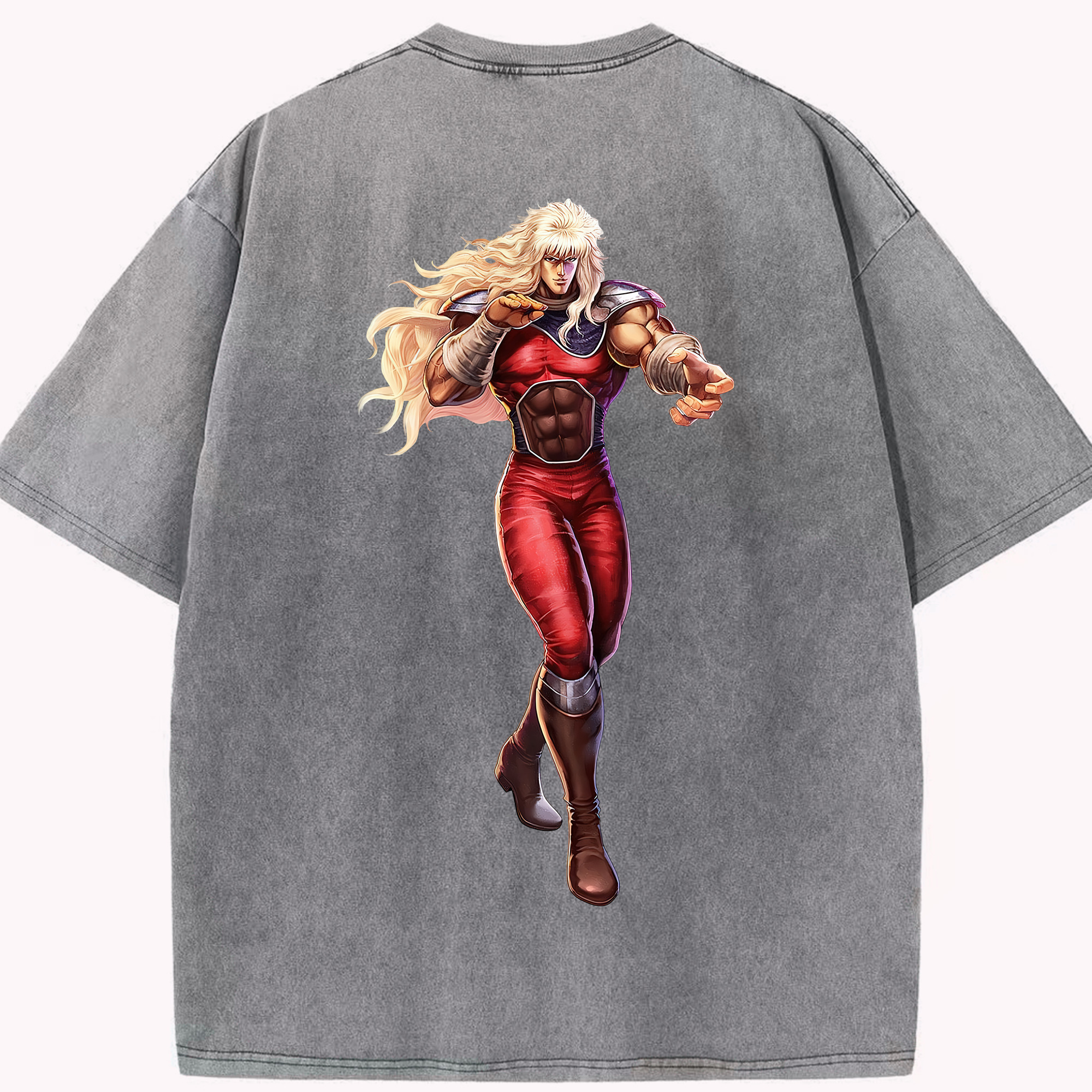 （画像用） 北斗の拳 Fist of the North Star 綿100% ヴィンテージ風 半袖Tシャツ（背面プリント）