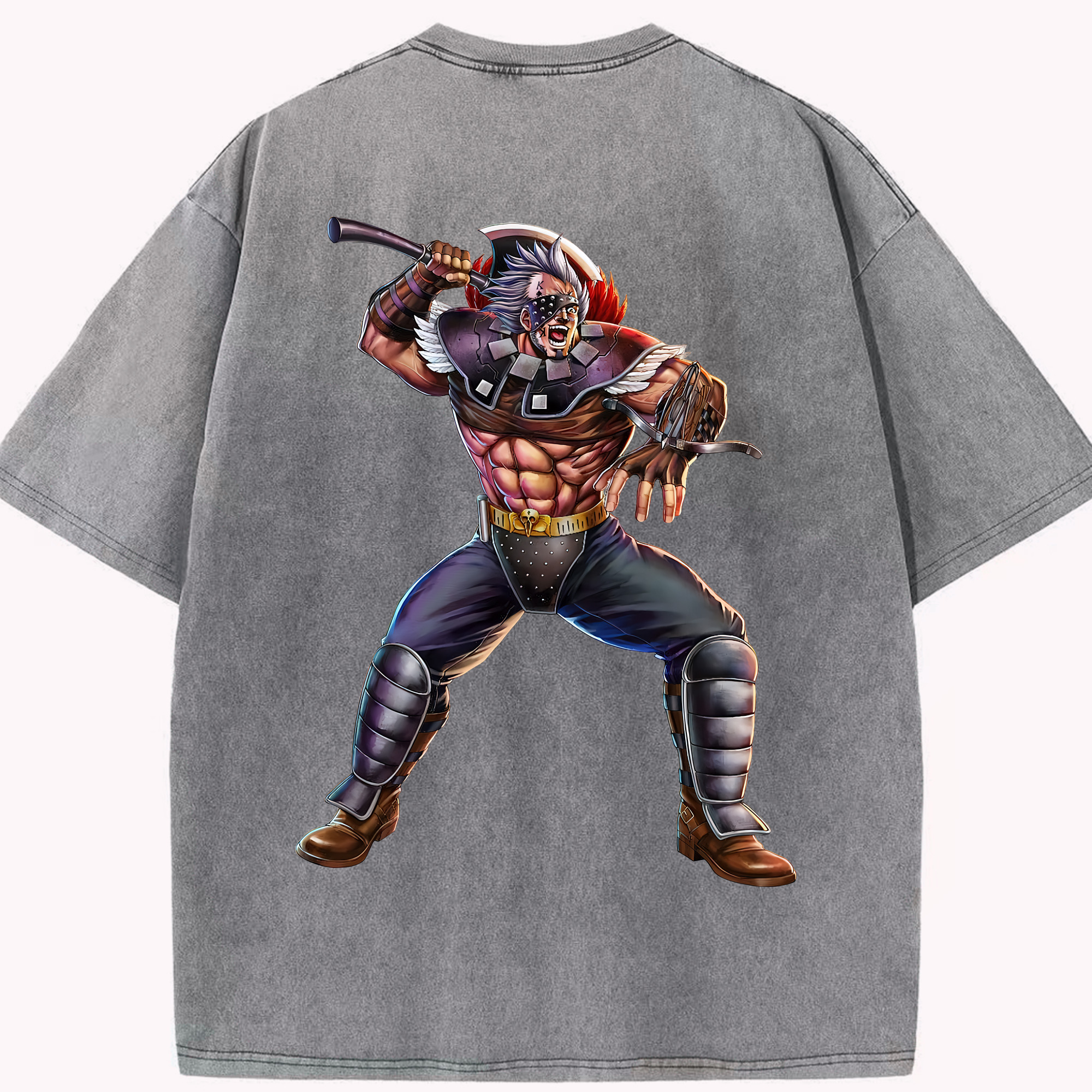 （画像用） 北斗の拳 Fist of the North Star 綿100% ヴィンテージ風 半袖Tシャツ（背面プリント）