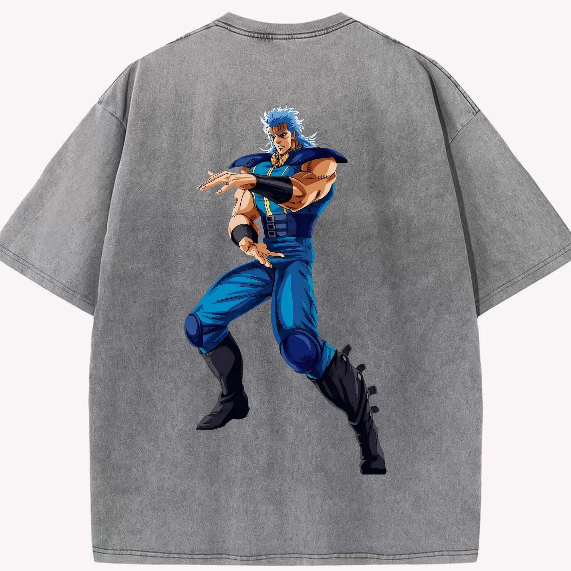 （画像用） 北斗の拳 Fist of the North Star 綿100% ヴィンテージ風 半袖Tシャツ（背面プリント）