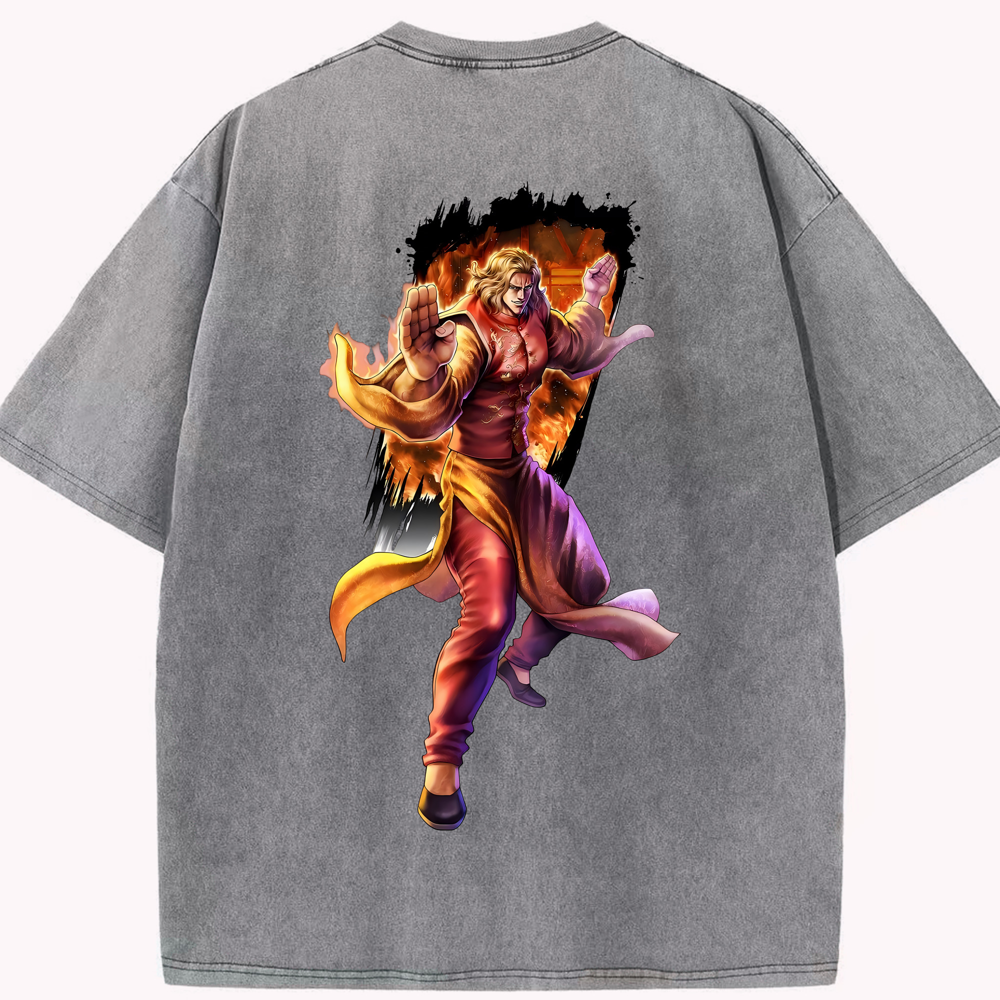 （画像用） 北斗の拳 Fist of the North Star 綿100% ヴィンテージ風 半袖Tシャツ（背面プリント）