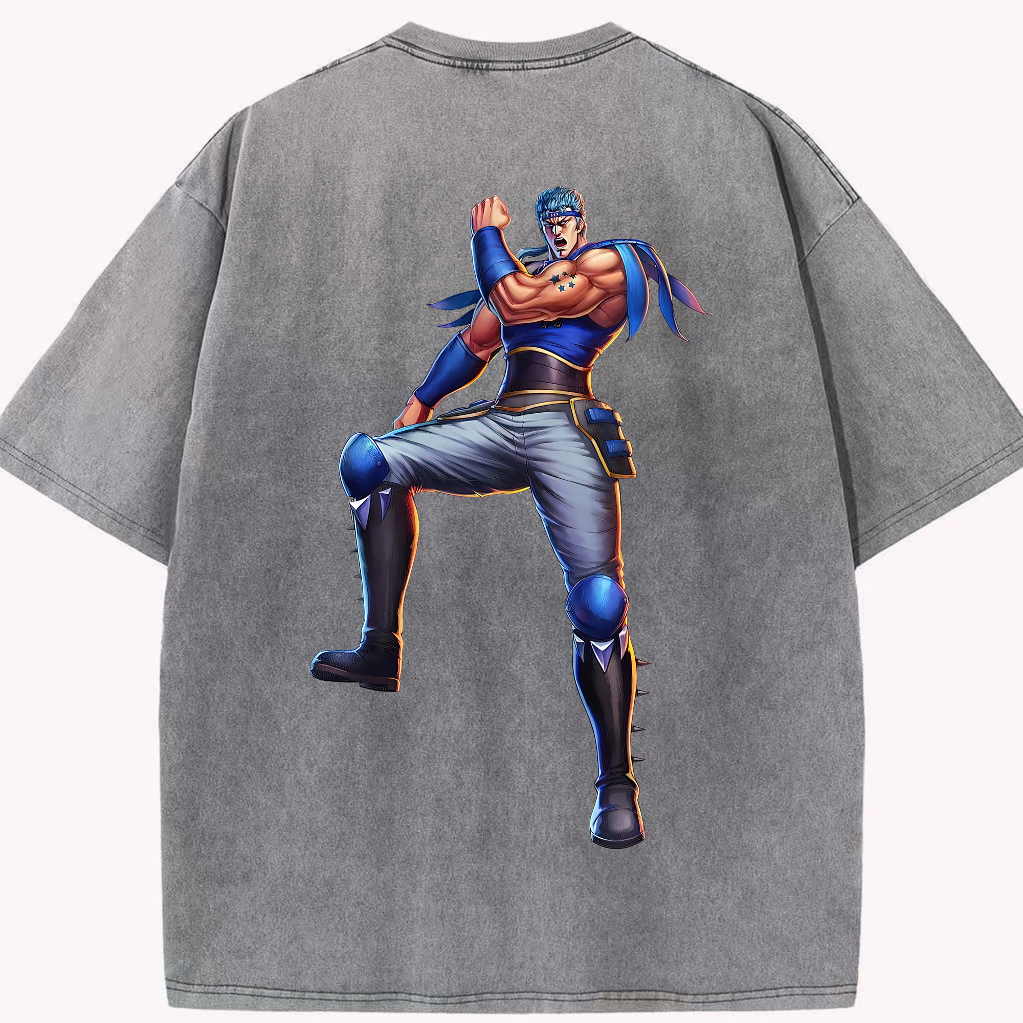 （画像用） 北斗の拳 Fist of the North Star 綿100% ヴィンテージ風 半袖Tシャツ（背面プリント）