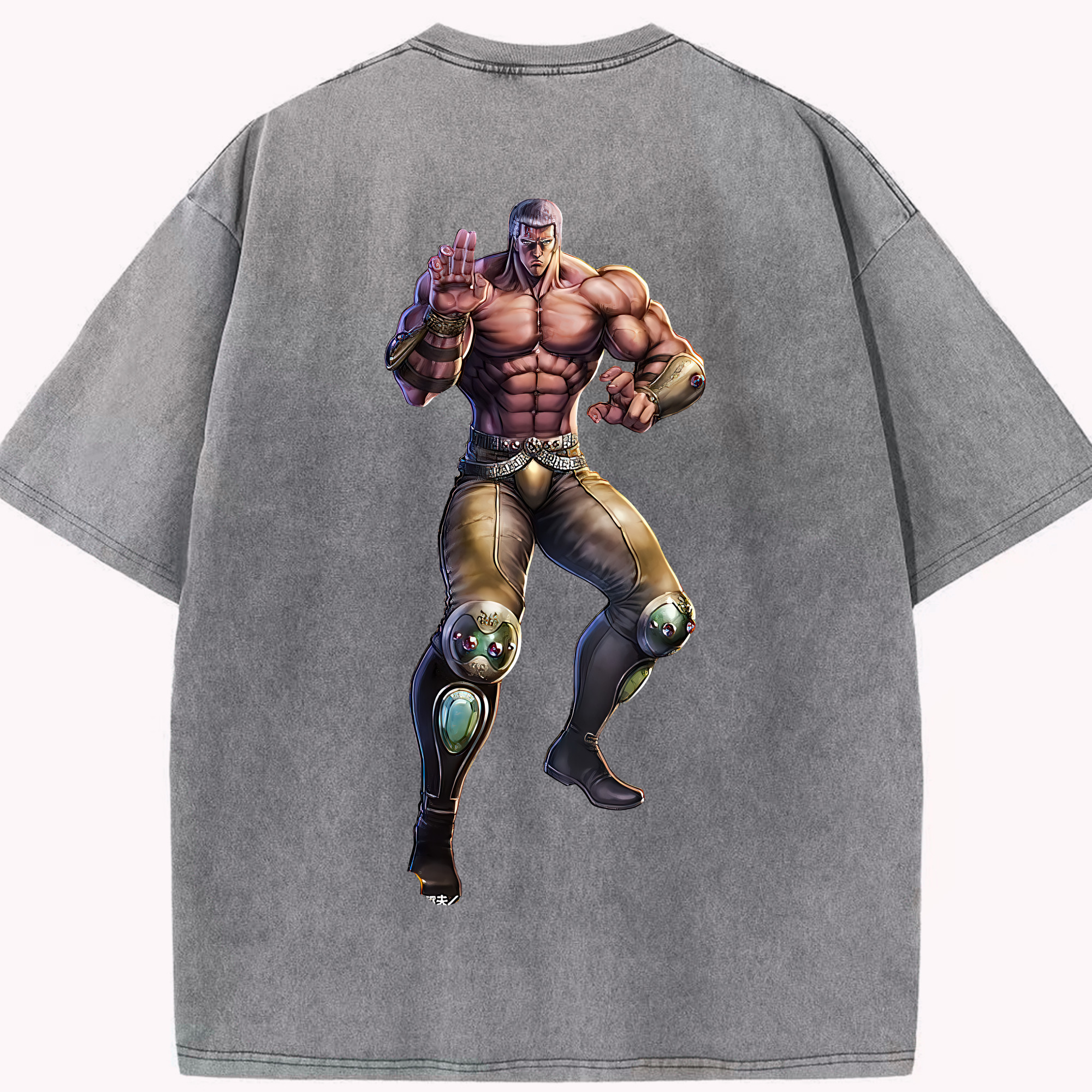 （画像用） 北斗の拳 Fist of the North Star 綿100% ヴィンテージ風 半袖Tシャツ（背面プリント）