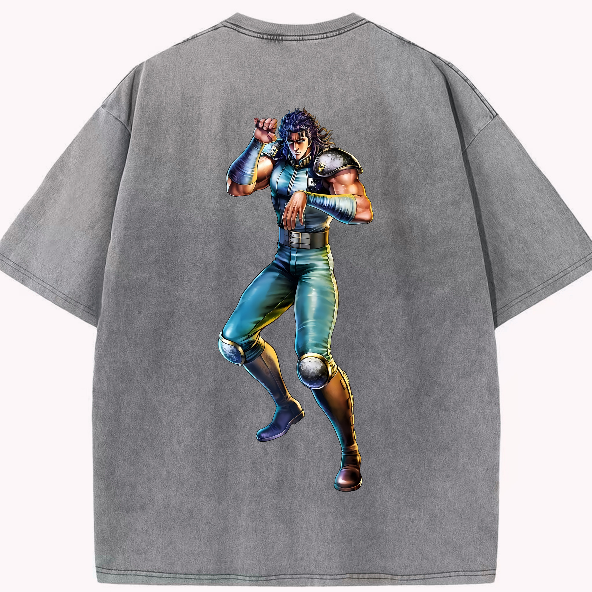 （画像用） 北斗の拳 Fist of the North Star 綿100% ヴィンテージ風 半袖Tシャツ（背面プリント）