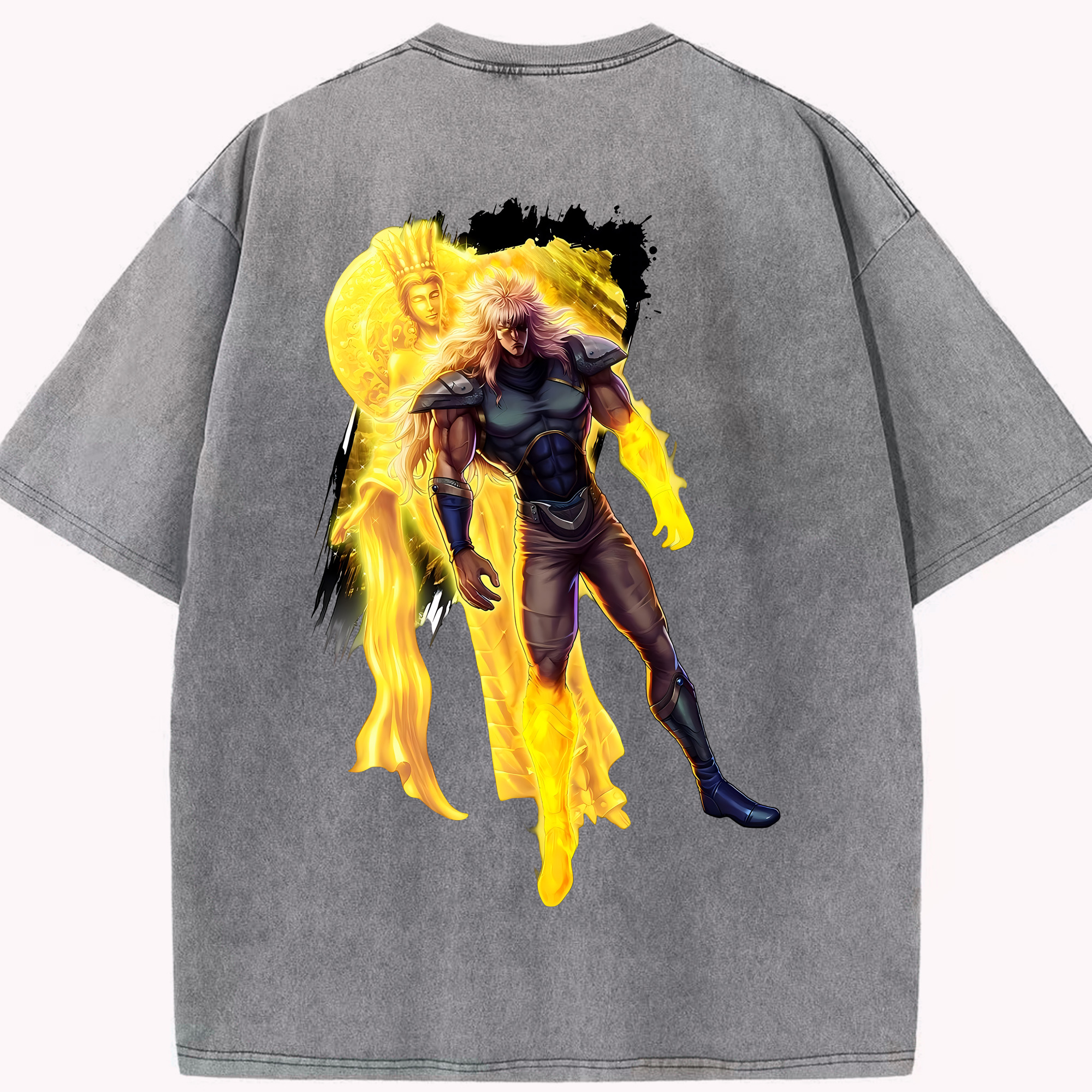 （画像用） 北斗の拳 Fist of the North Star 綿100% ヴィンテージ風 半袖Tシャツ（背面プリント）