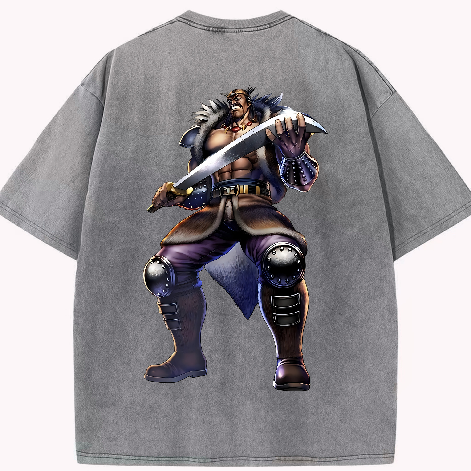 （画像用） 北斗の拳 Fist of the North Star 綿100% ヴィンテージ風 半袖Tシャツ（背面プリント）