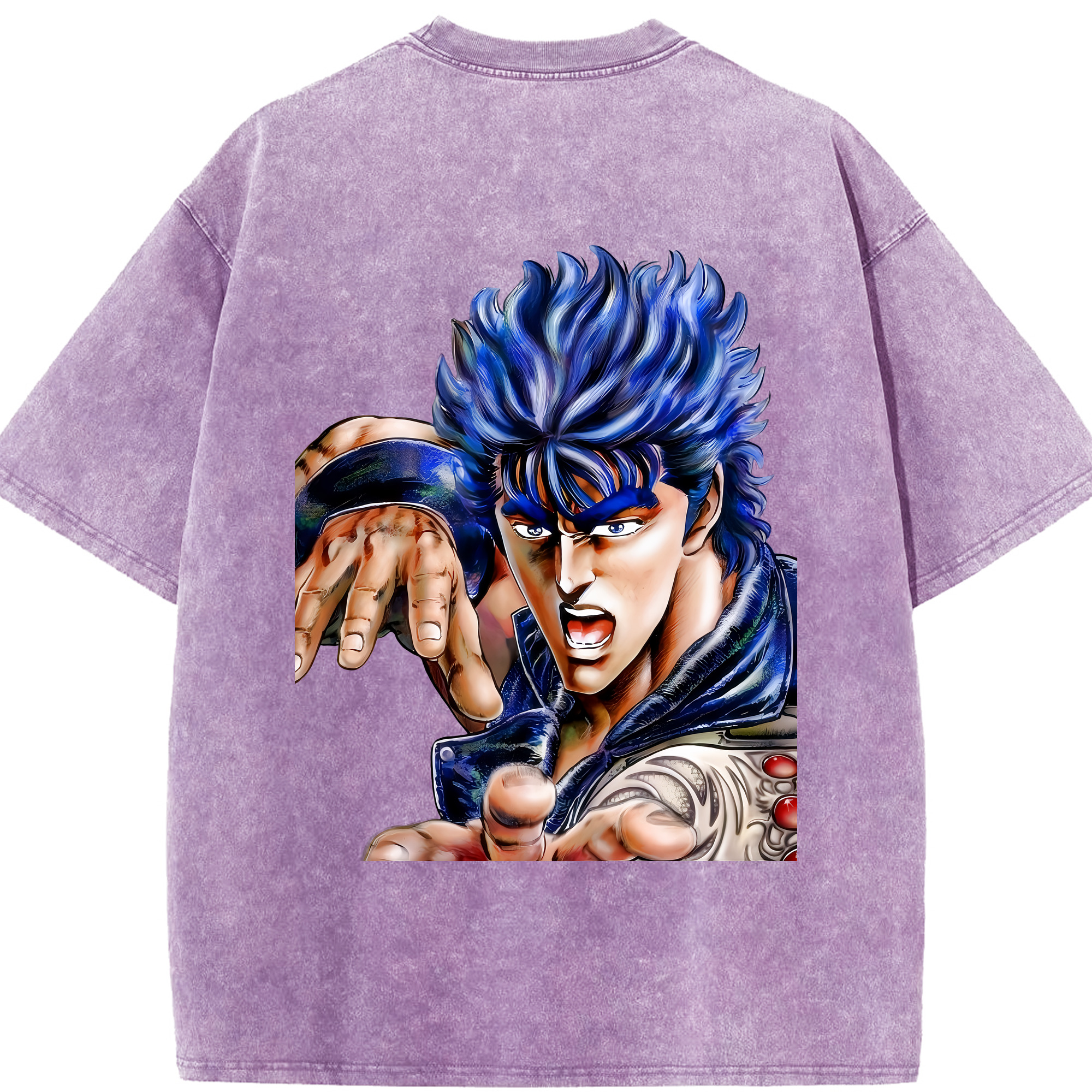 （画像用） 北斗の拳 Fist of the North Star 綿100% ヴィンテージ風 半袖Tシャツ（背面プリント）