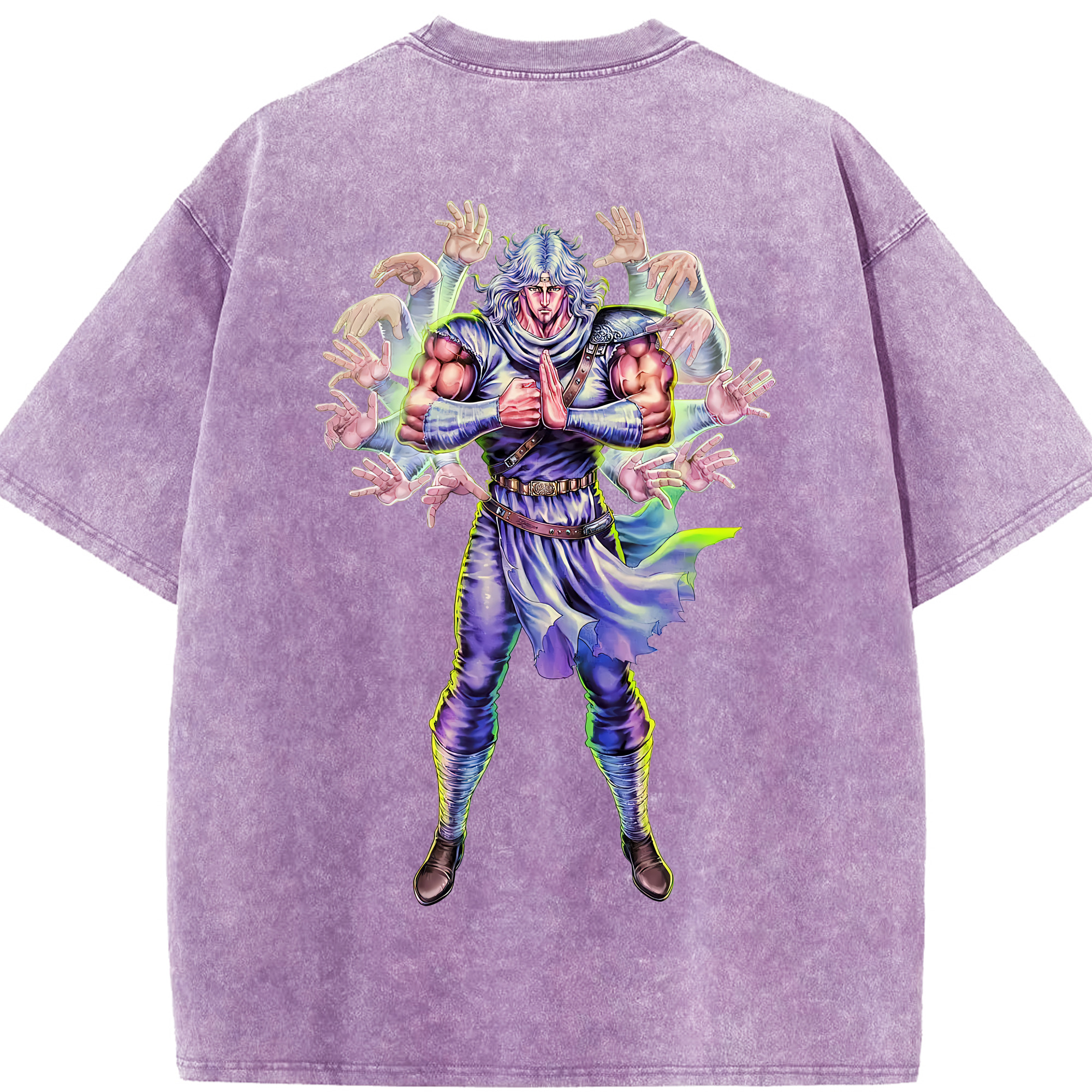 （画像用） 北斗の拳 Fist of the North Star 綿100% ヴィンテージ風 半袖Tシャツ（背面プリント）