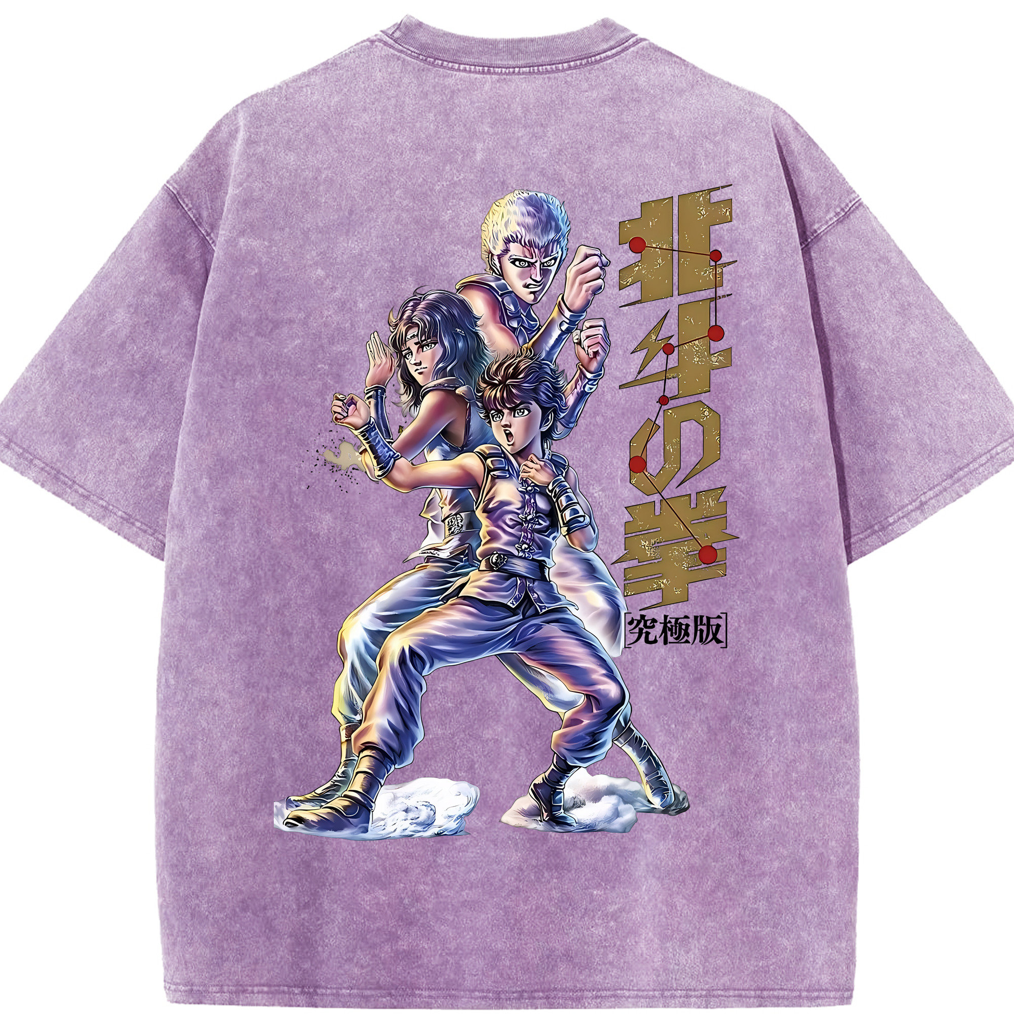 （画像用） 北斗の拳 Fist of the North Star 綿100% ヴィンテージ風 半袖Tシャツ（背面プリント）