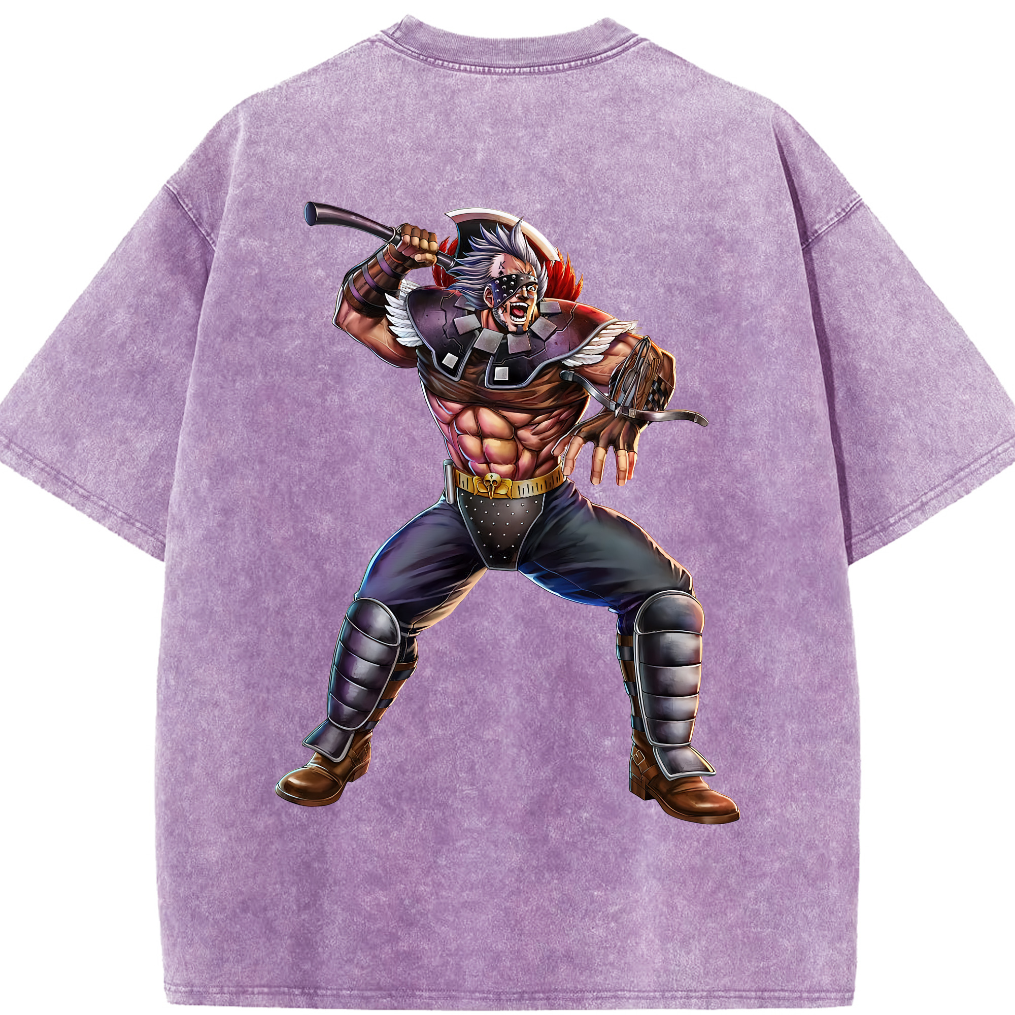 （画像用） 北斗の拳 Fist of the North Star 綿100% ヴィンテージ風 半袖Tシャツ（背面プリント）