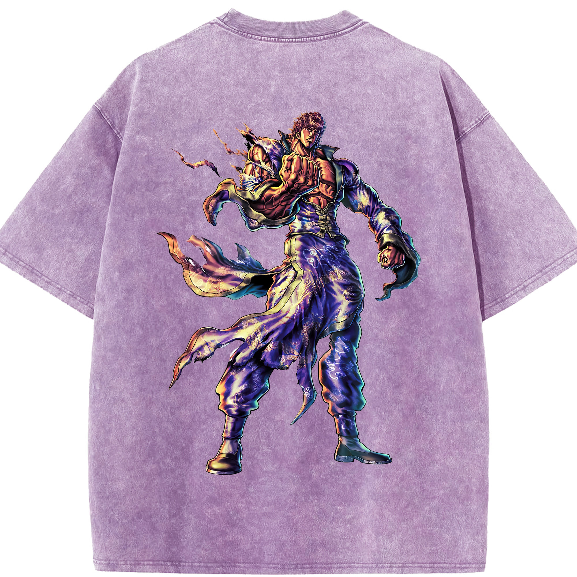 （画像用） 北斗の拳 Fist of the North Star 綿100% ヴィンテージ風 半袖Tシャツ（背面プリント）