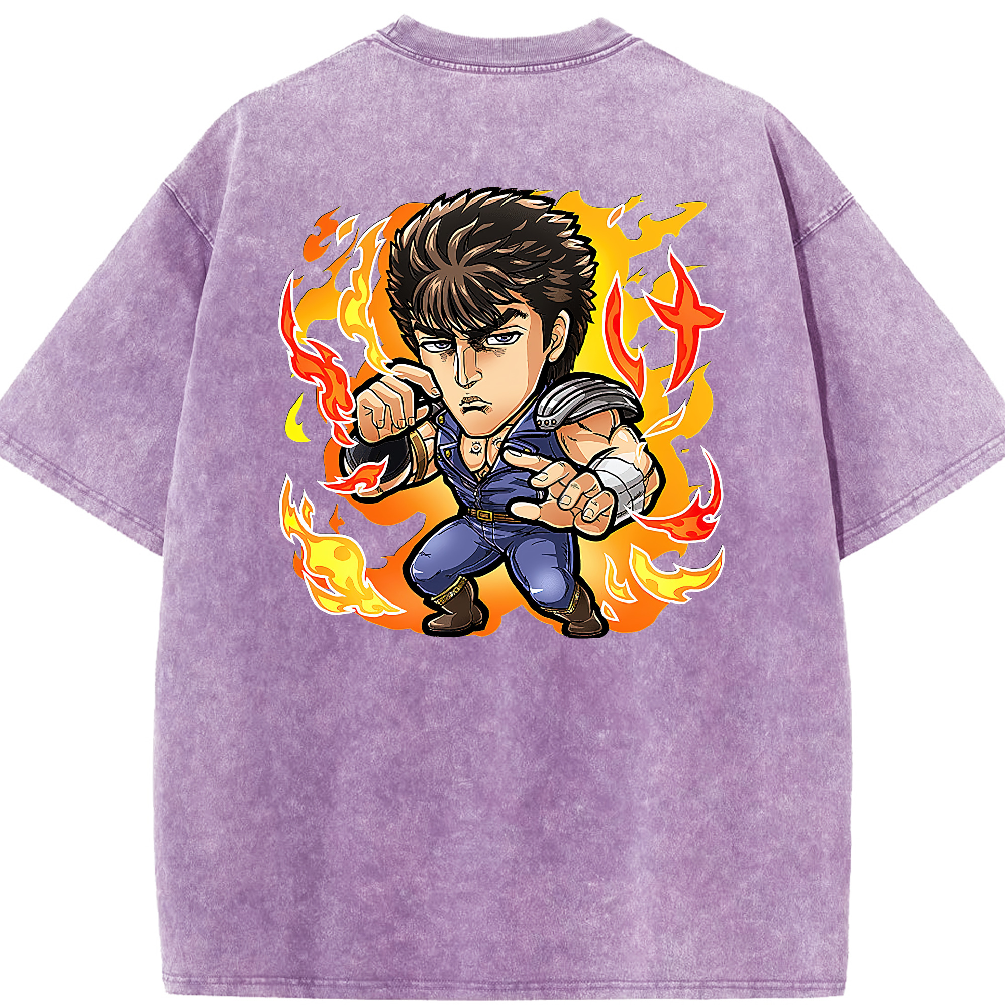 （画像用） 北斗の拳 Fist of the North Star 綿100% ヴィンテージ風 半袖Tシャツ（背面プリント）